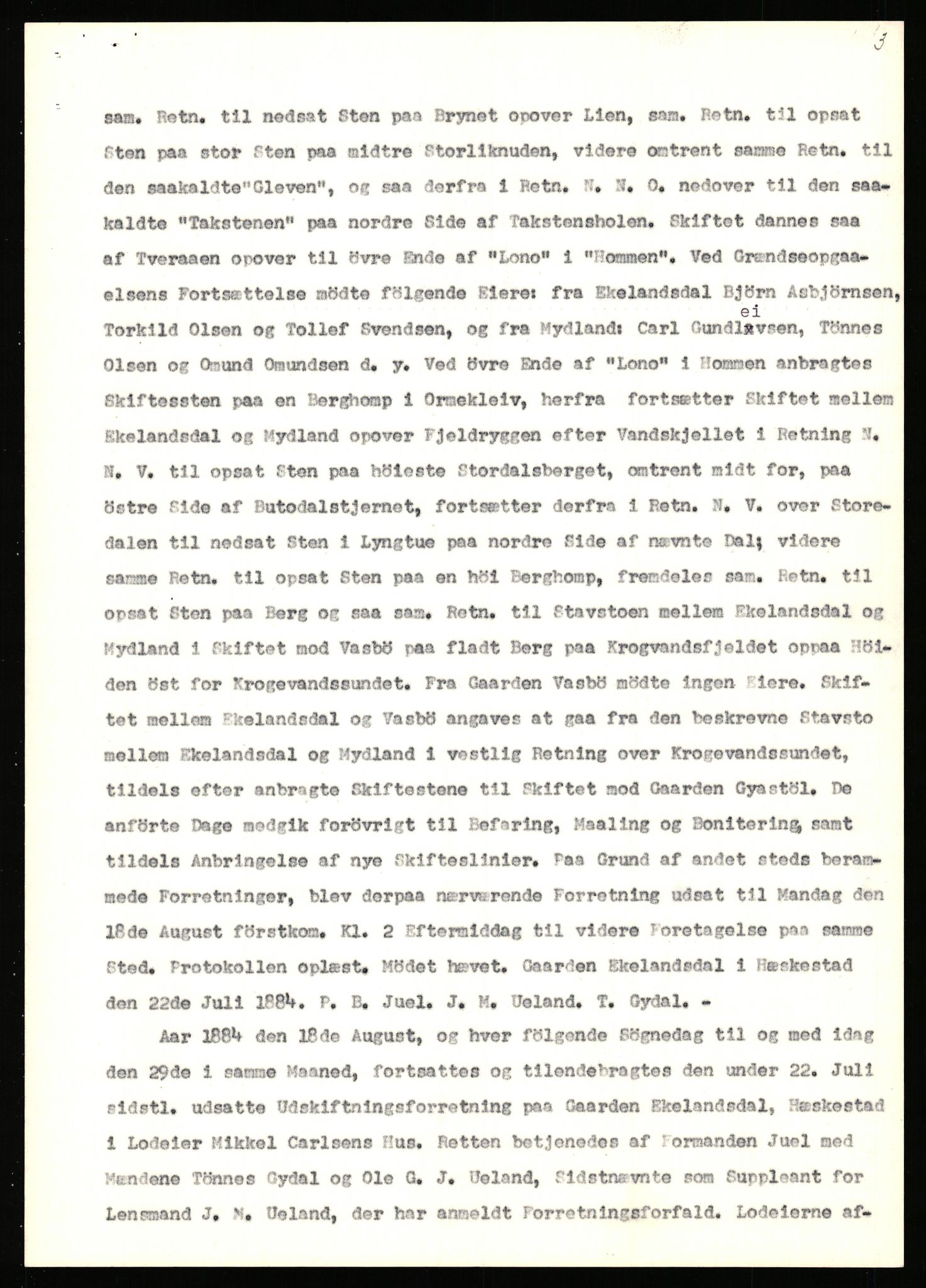 Statsarkivet i Stavanger, SAST/A-101971/03/Y/Yj/L0017: Avskrifter sortert etter gårdsnavn: Eigeland østre - Elve, 1750-1930, p. 117