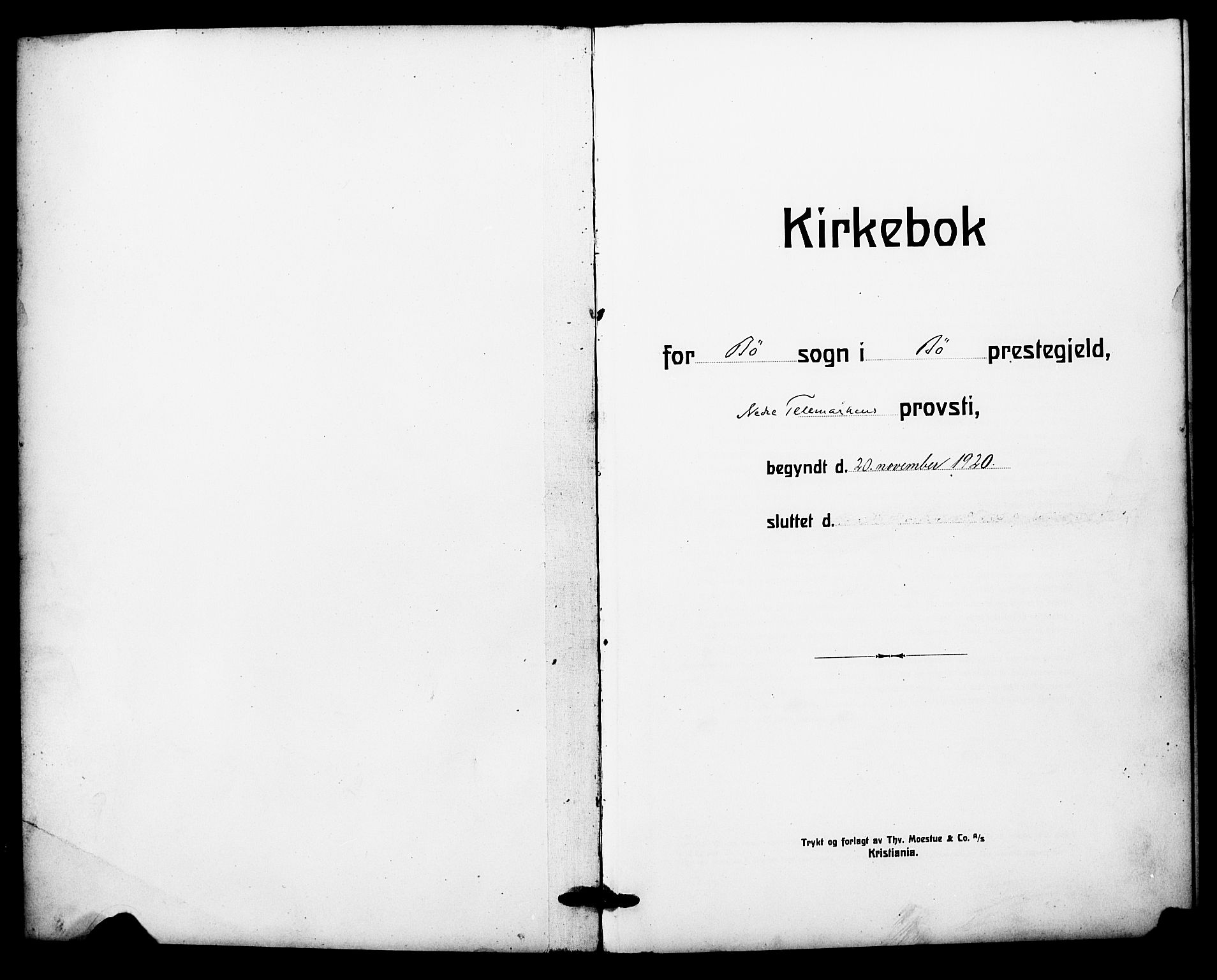 Bø kirkebøker, SAKO/A-257/G/Ga/L0008: Parish register (copy) no. 8, 1920-1930