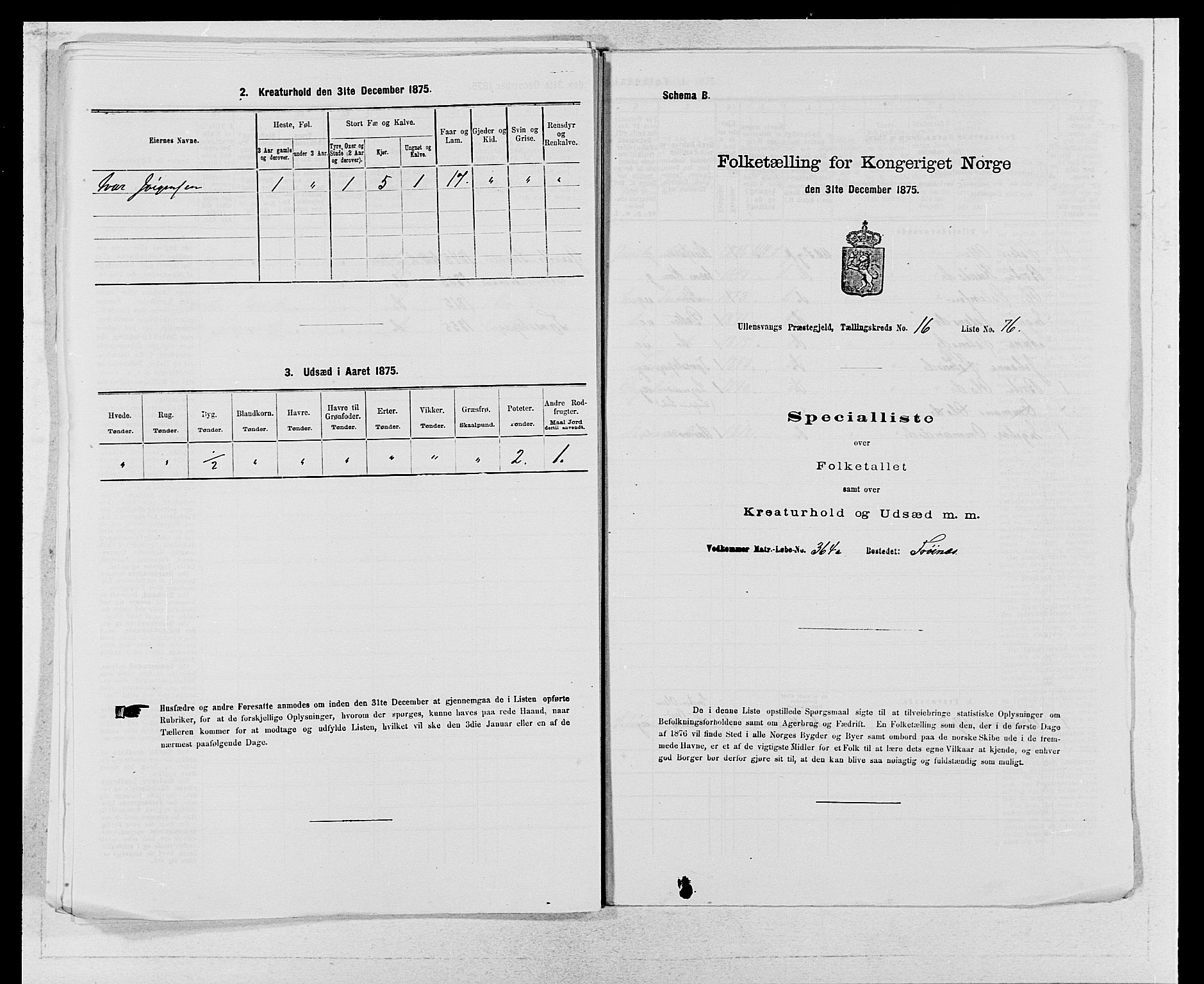 SAB, 1875 census for 1230P Ullensvang, 1875, p. 1741