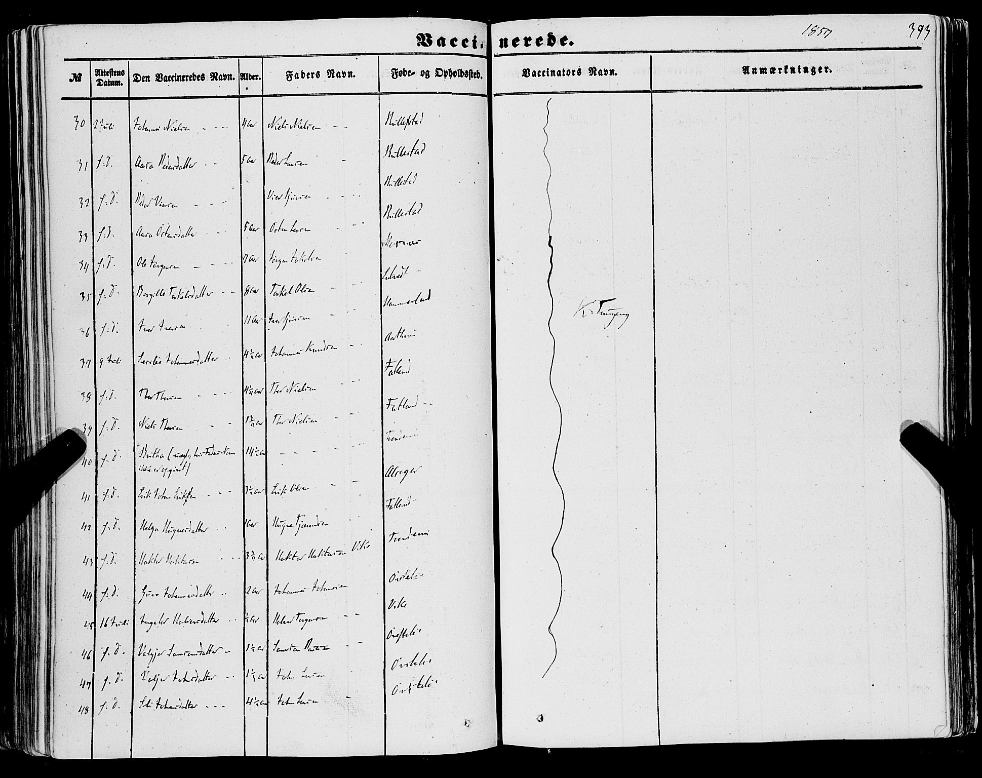Skånevik sokneprestembete, SAB/A-77801/H/Haa: Parish register (official) no. A 5II, 1848-1869, p. 393