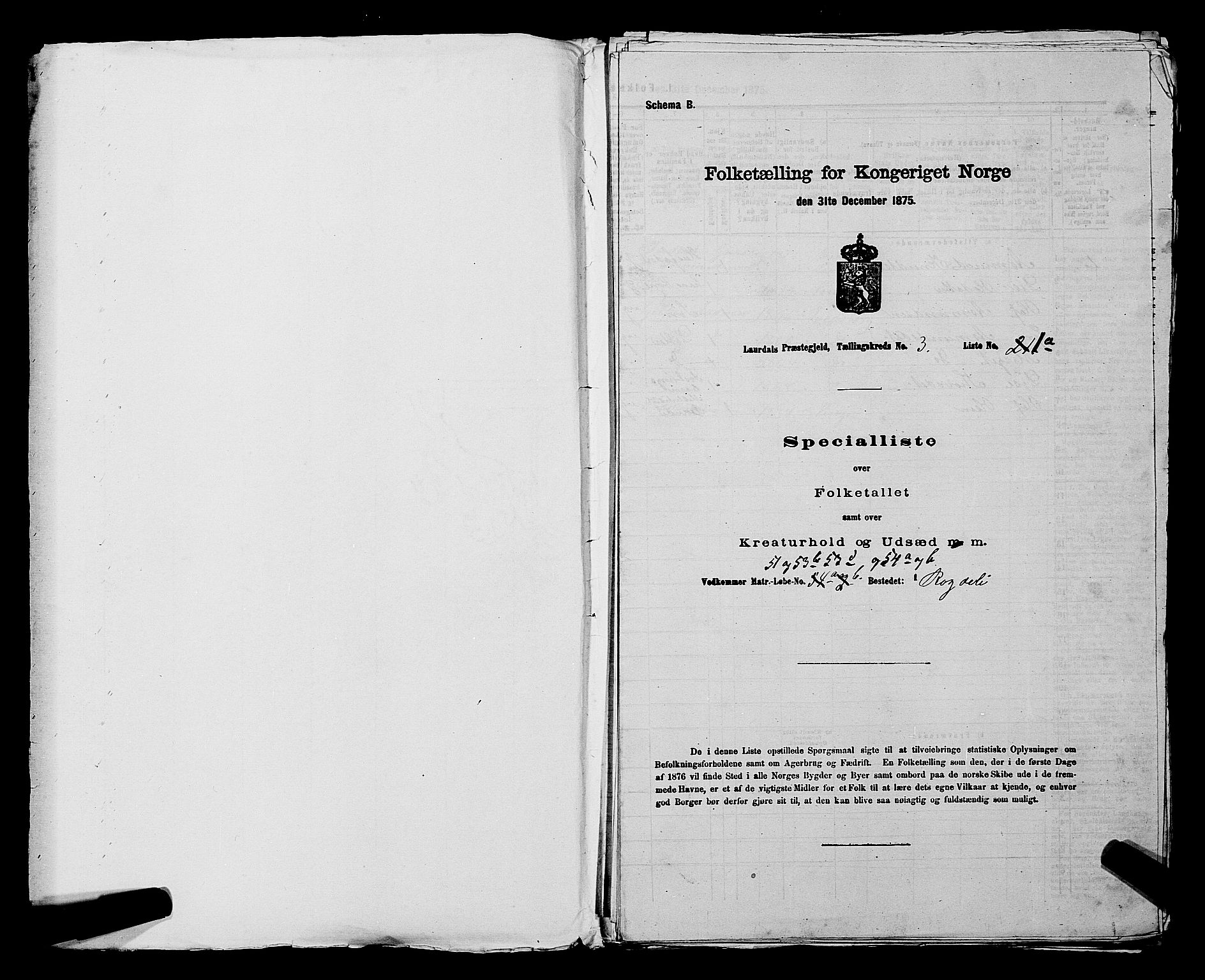 SAKO, 1875 census for 0833P Lårdal, 1875, p. 336