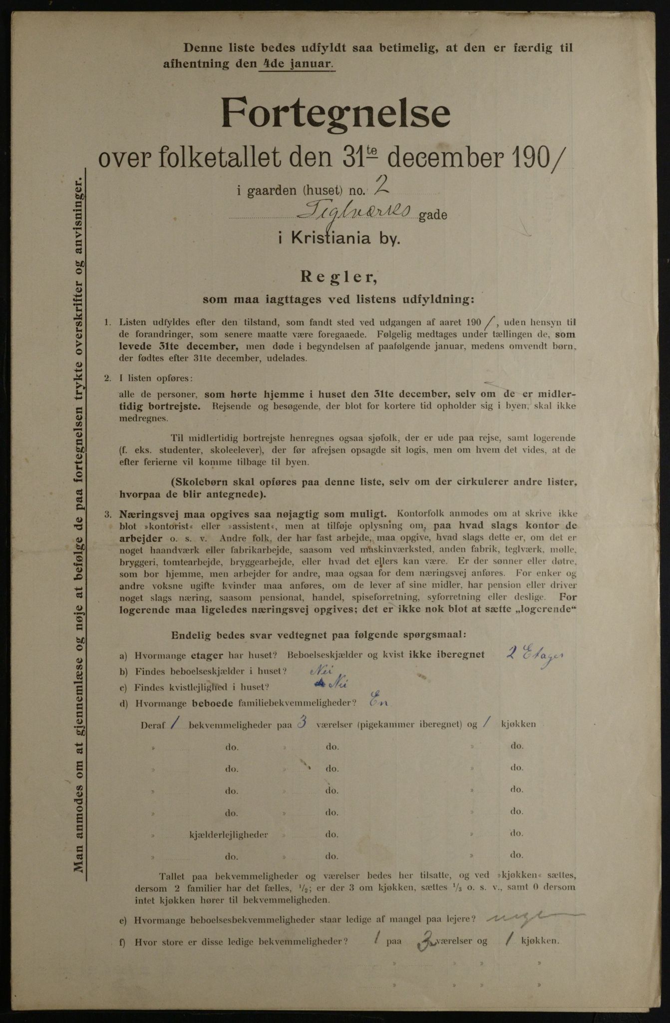 OBA, Municipal Census 1901 for Kristiania, 1901, p. 16507