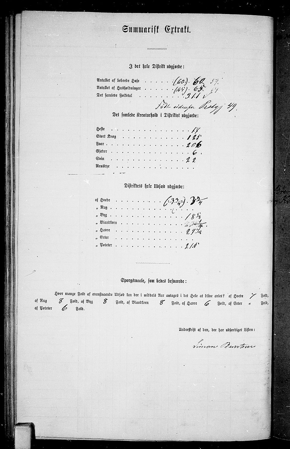 RA, 1865 census for Bamble, 1865, p. 129