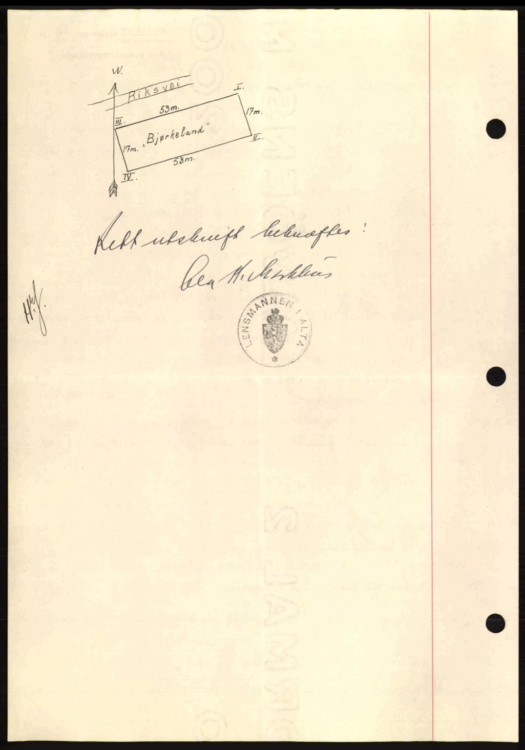 Alta fogderi/sorenskriveri, SATØ/SATØ-5/1/K/Kd/L0031pantebok: Mortgage book no. 31, 1938-1939, Diary no: : 720/1938