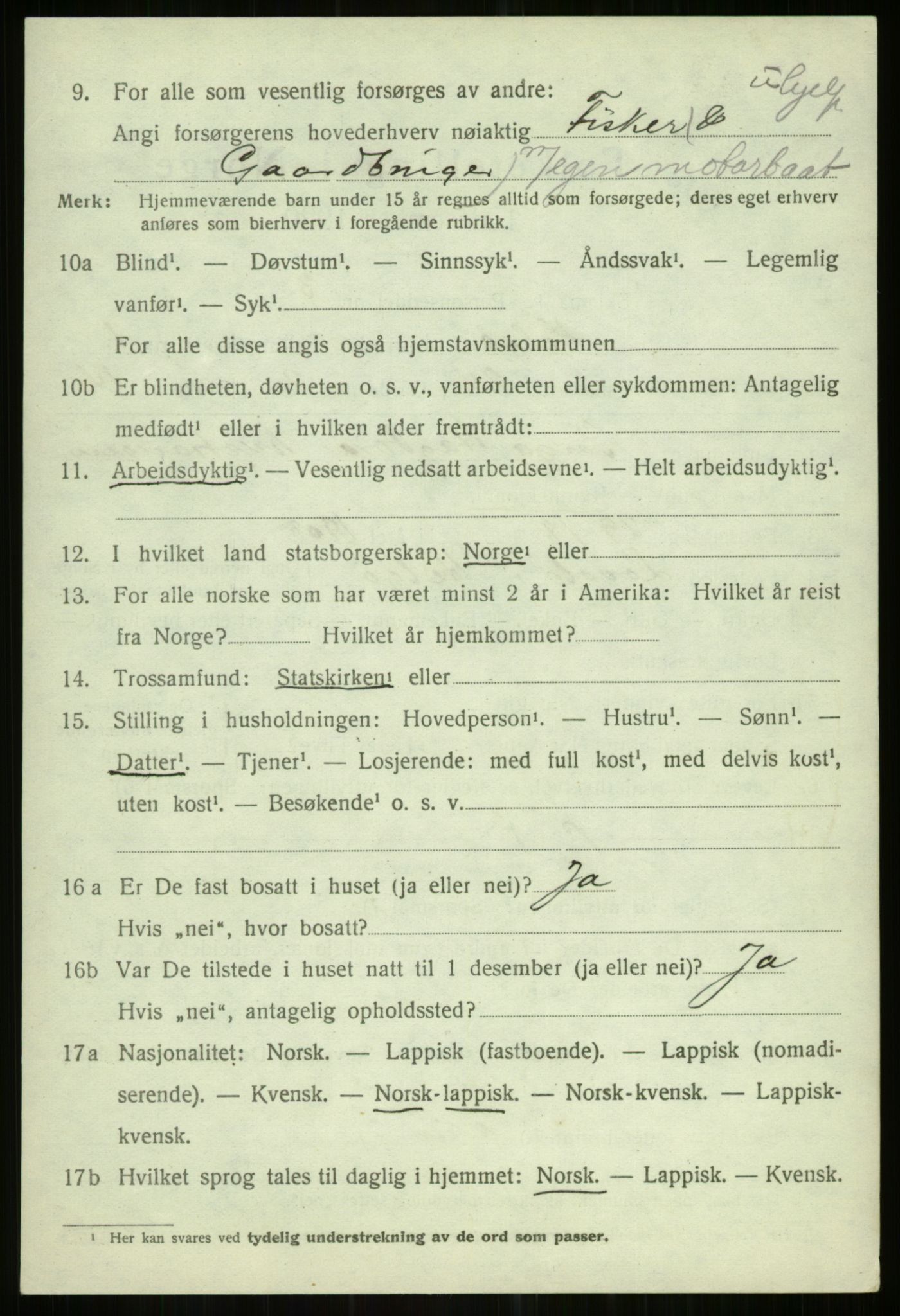 SATØ, 1920 census for Helgøy, 1920, p. 841