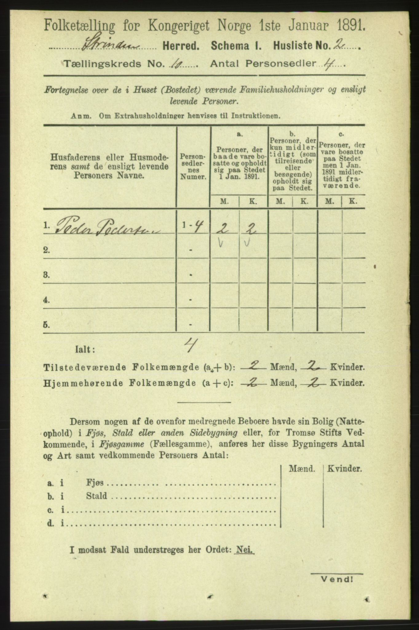 RA, 1891 census for 1660 Strinda, 1891, p. 8886