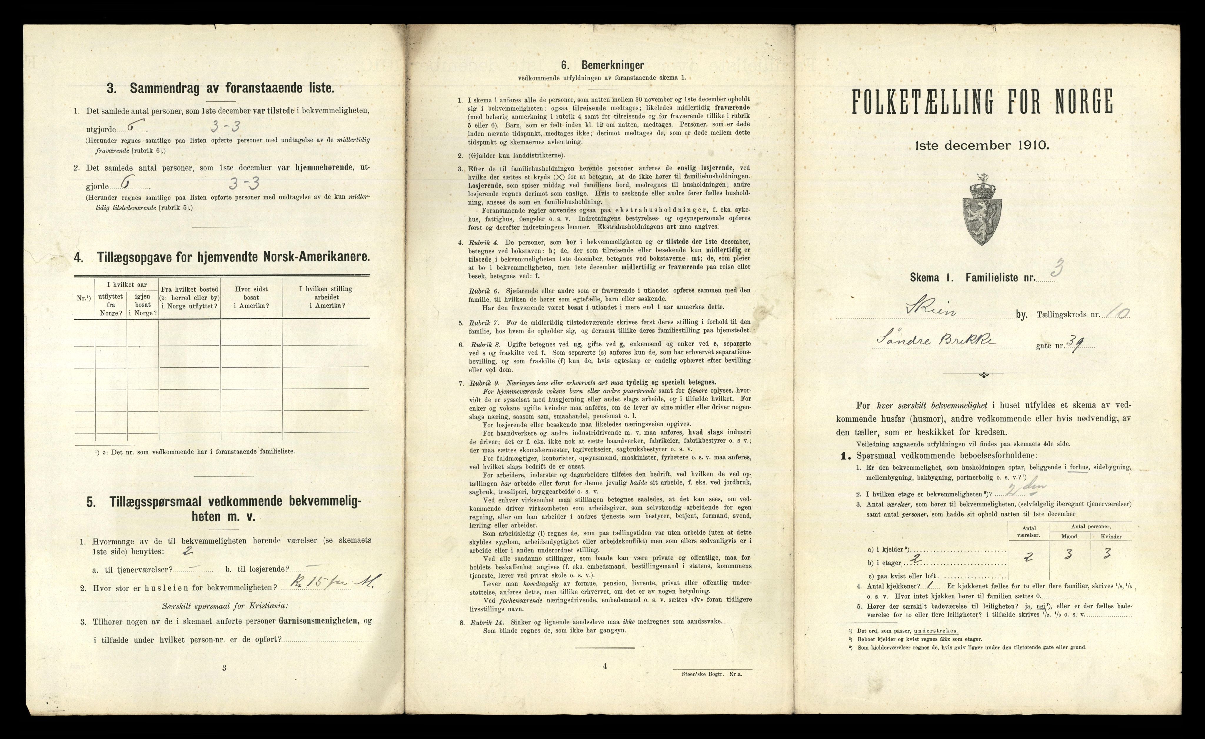 RA, 1910 census for Skien, 1910, p. 6654