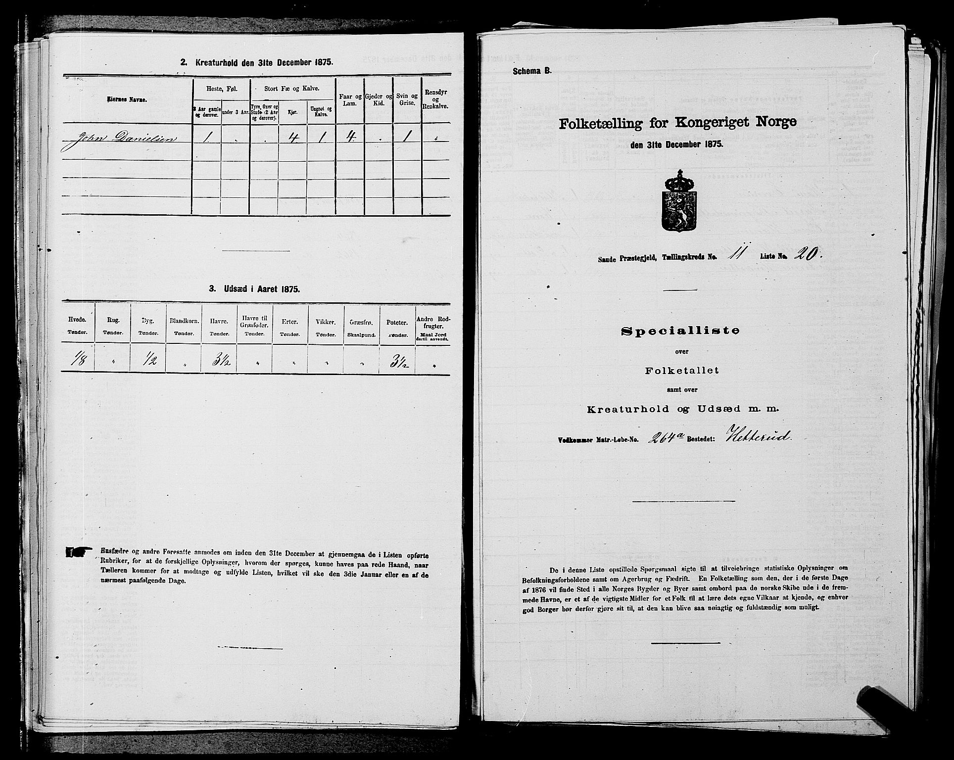 SAKO, 1875 census for 0822P Sauherad, 1875, p. 1349