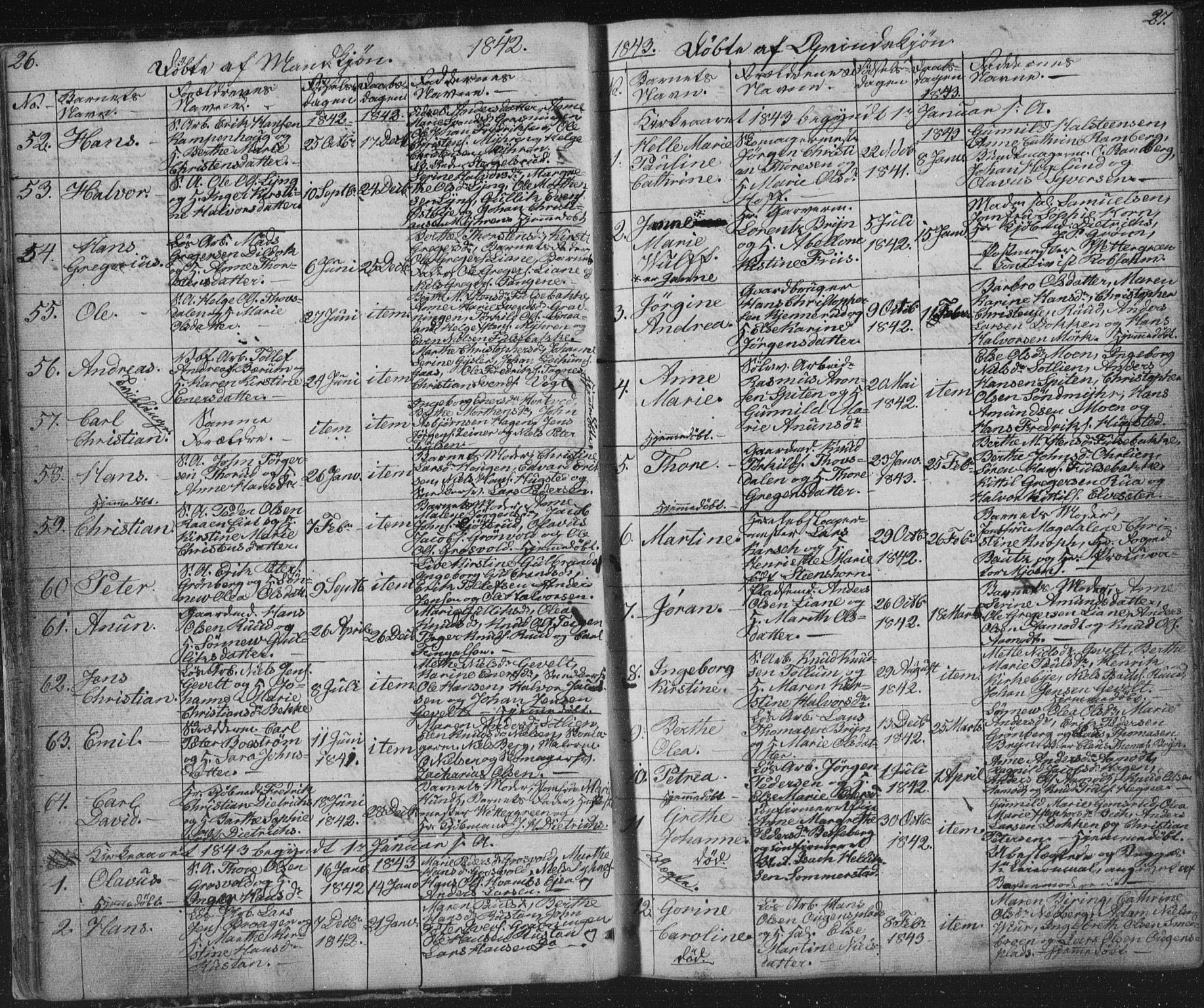 Kongsberg kirkebøker, AV/SAKO-A-22/G/Ga/L0002: Parish register (copy) no. 2, 1839-1858, p. 26-27