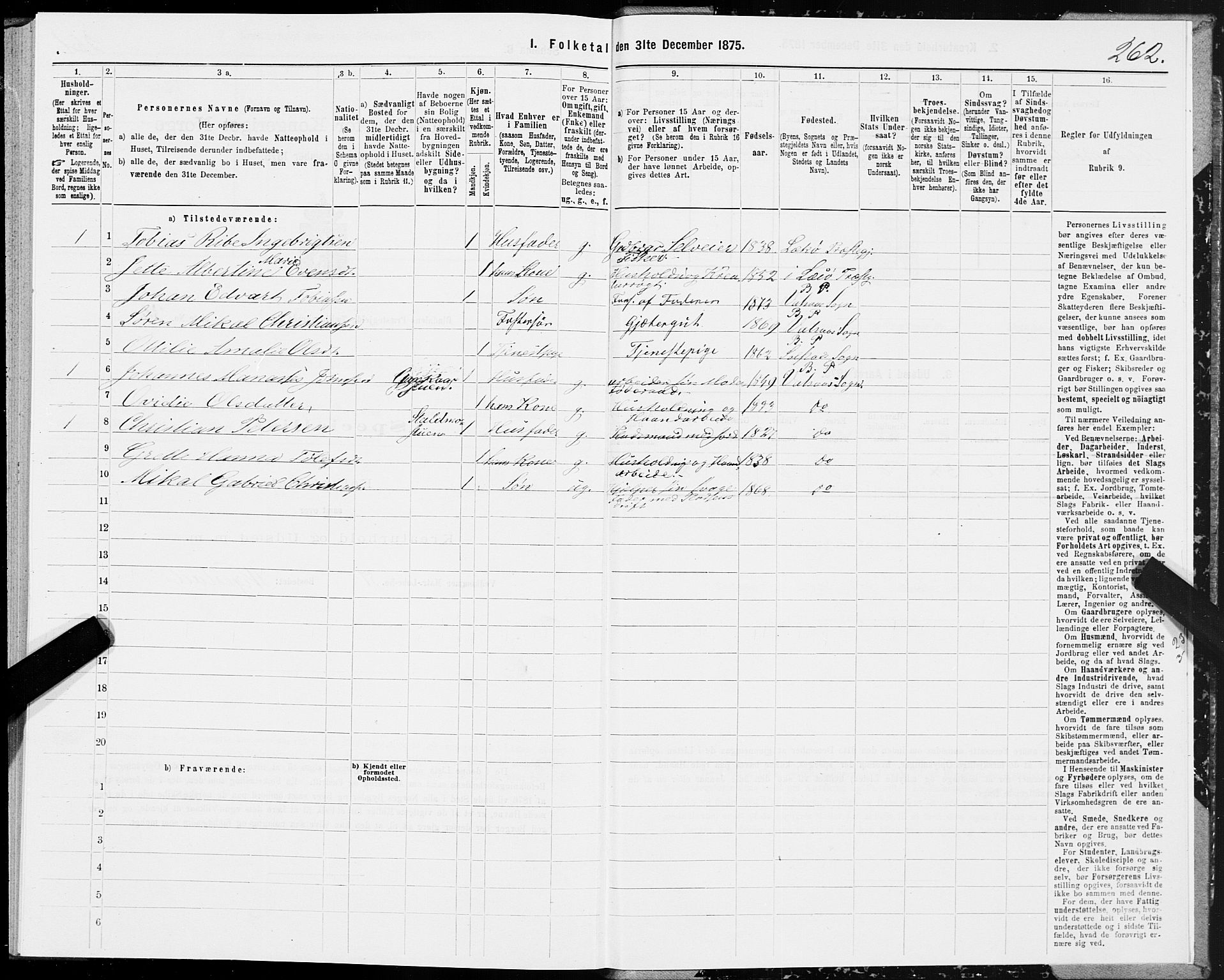 SAT, 1875 census for 1811P Bindal, 1875, p. 1262