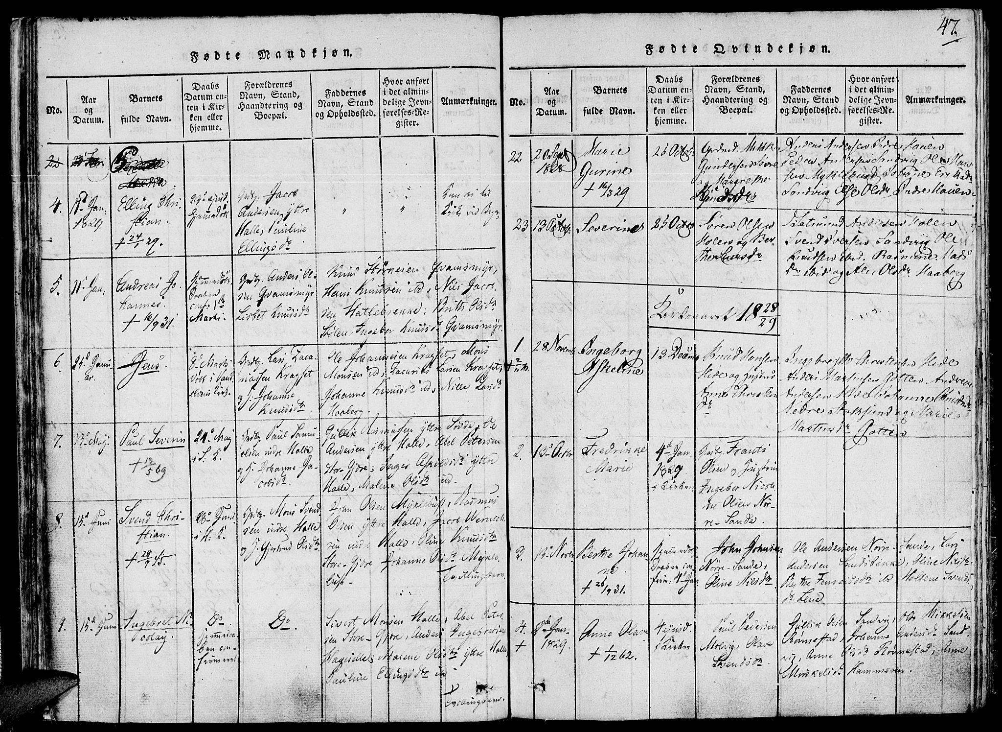Ministerialprotokoller, klokkerbøker og fødselsregistre - Møre og Romsdal, SAT/A-1454/503/L0033: Parish register (official) no. 503A01, 1816-1841, p. 47