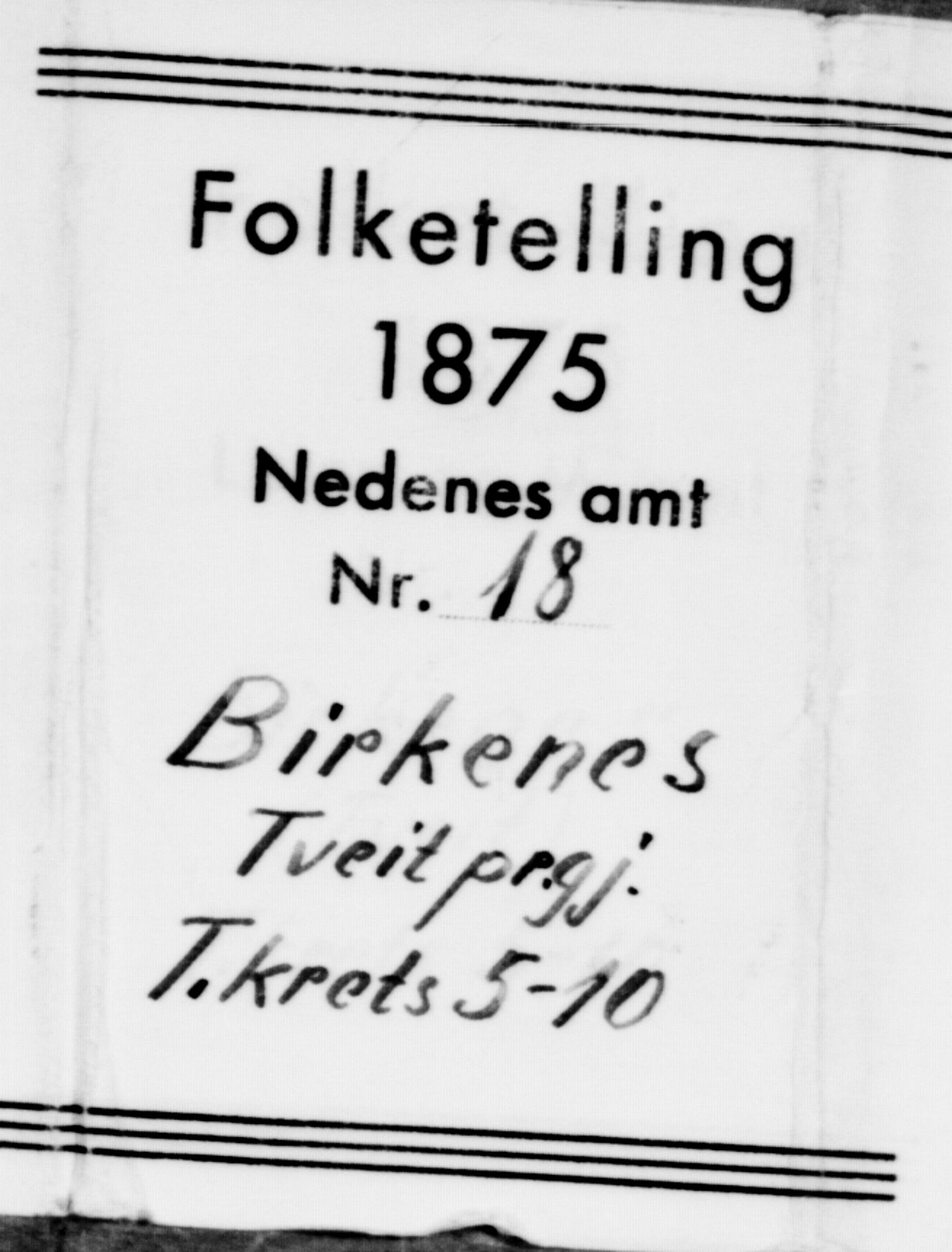 SAK, 1875 census for 1013P Tveit, 1875, p. 659