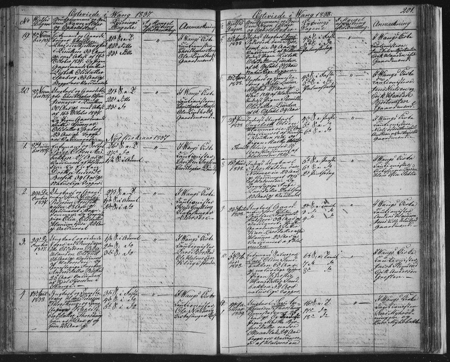 Vang prestekontor, Hedmark, AV/SAH-PREST-008/H/Ha/Hab/L0008: Parish register (copy) no. 8, 1832-1854, p. 201