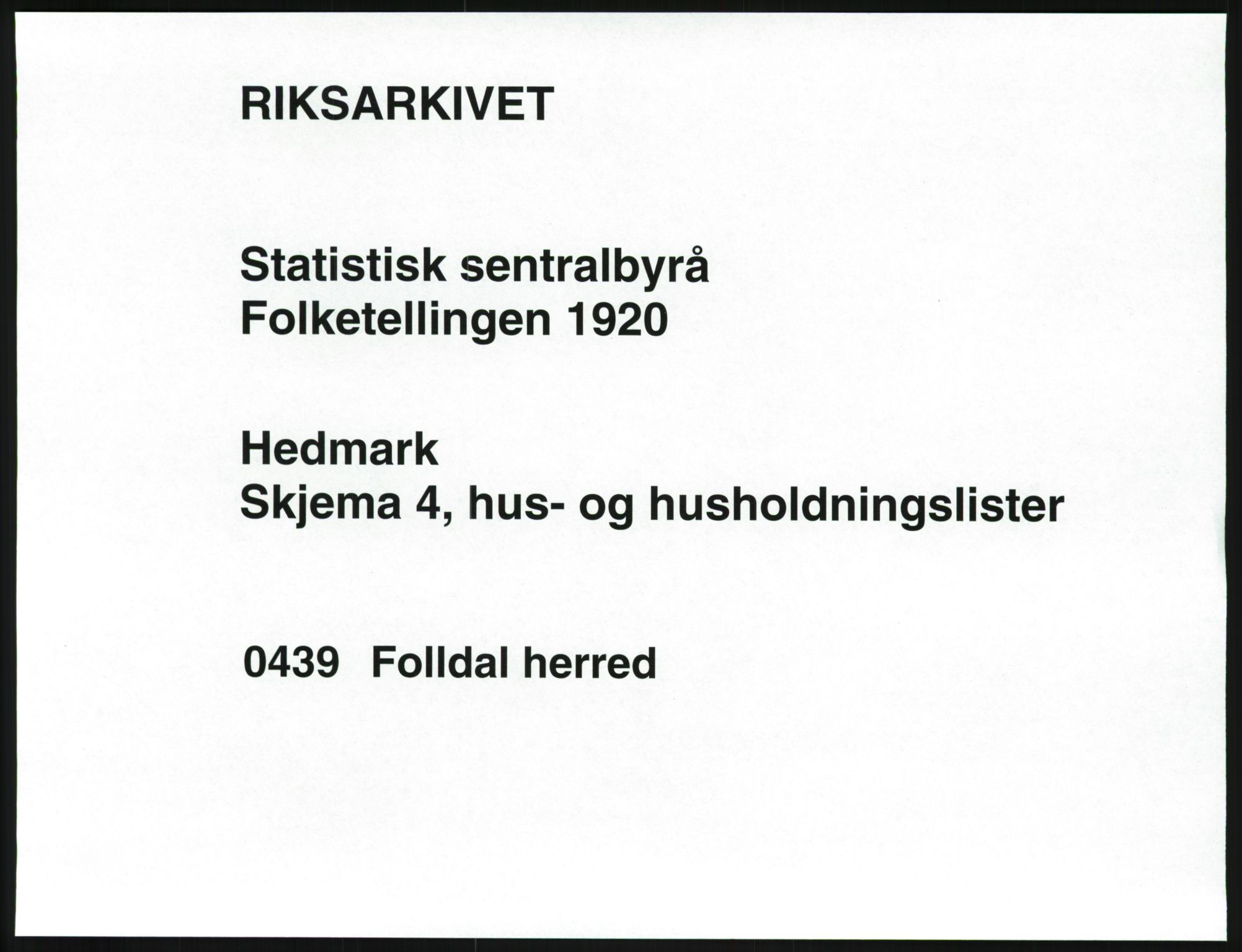 SAH, 1920 census for Folldal, 1920, p. 39