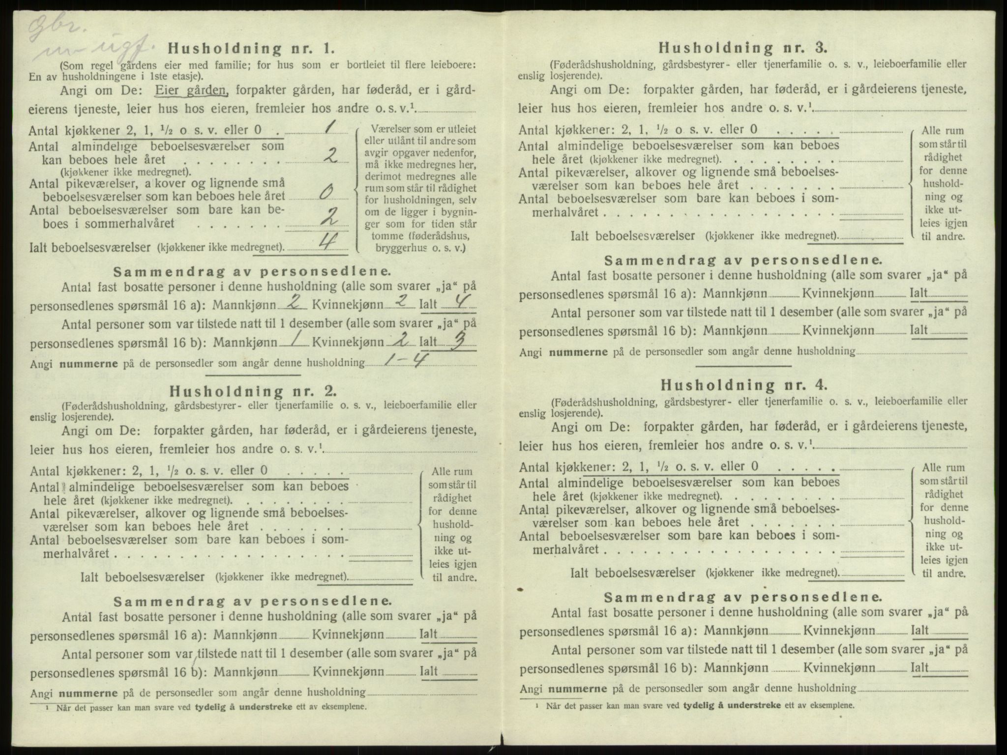 SAB, 1920 census for Innvik, 1920, p. 729