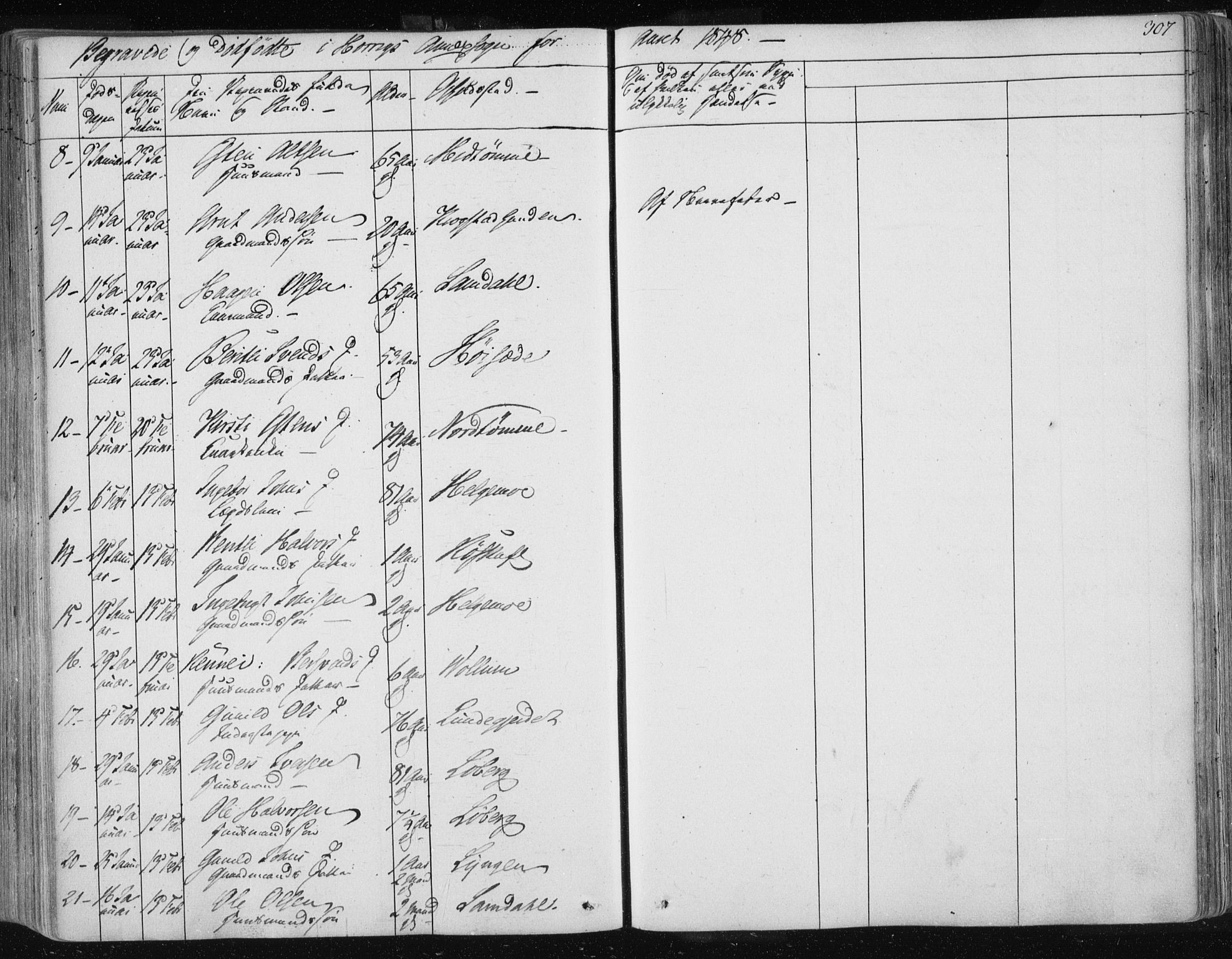 Ministerialprotokoller, klokkerbøker og fødselsregistre - Sør-Trøndelag, SAT/A-1456/687/L0998: Parish register (official) no. 687A05 /2, 1843-1849, p. 307