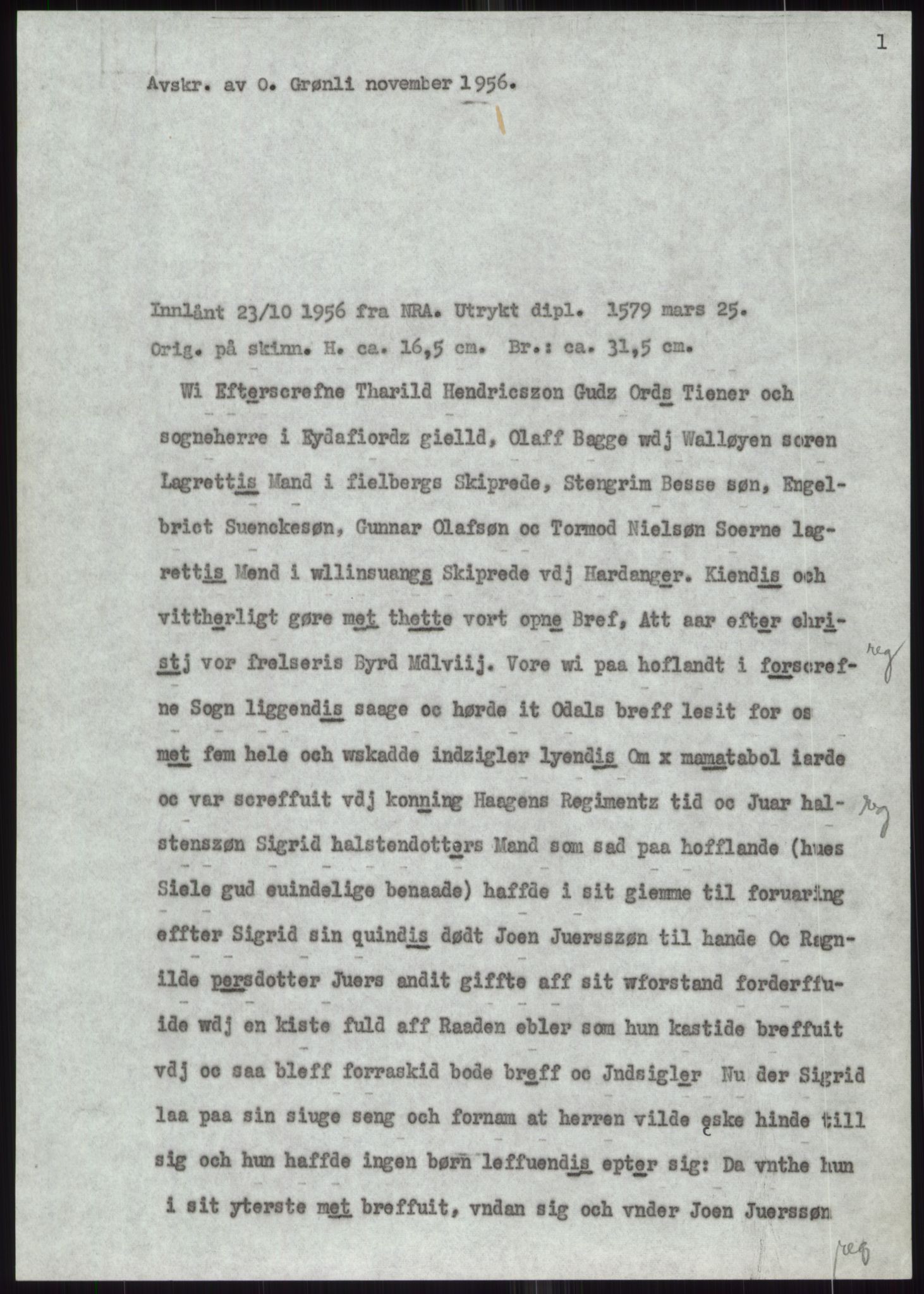 Samlinger til kildeutgivelse, Diplomavskriftsamlingen, AV/RA-EA-4053/H/Ha, p. 2497