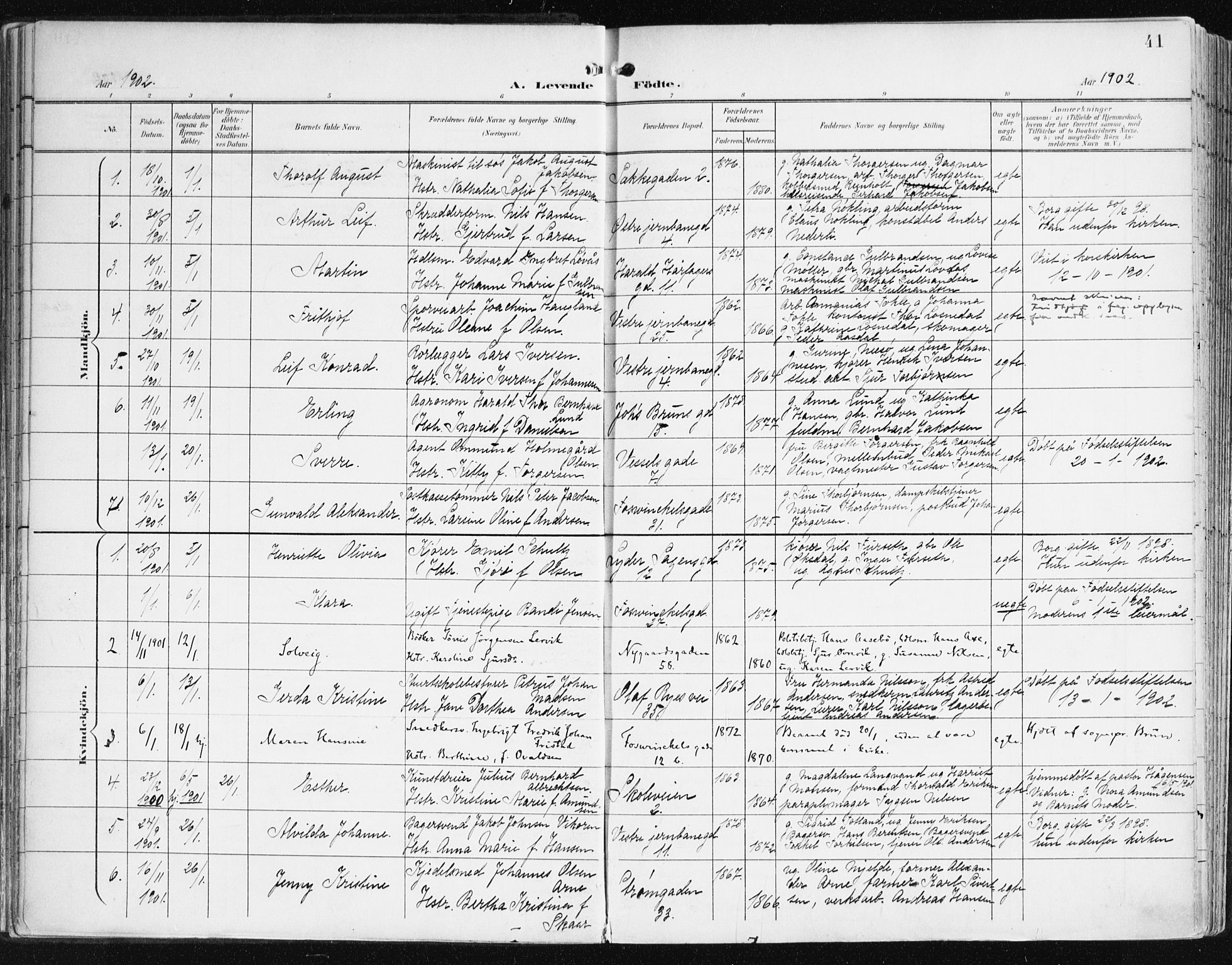 Johanneskirken sokneprestembete, AV/SAB-A-76001/H/Haa/L0002: Parish register (official) no. A 2, 1900-1912, p. 41