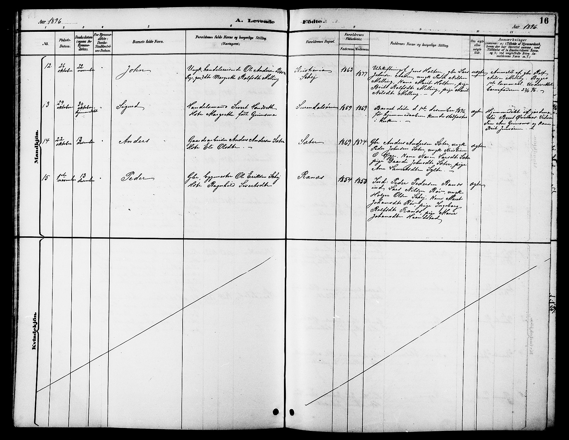 Ministerialprotokoller, klokkerbøker og fødselsregistre - Møre og Romsdal, AV/SAT-A-1454/596/L1058: Parish register (copy) no. 596C01, 1891-1907, p. 16