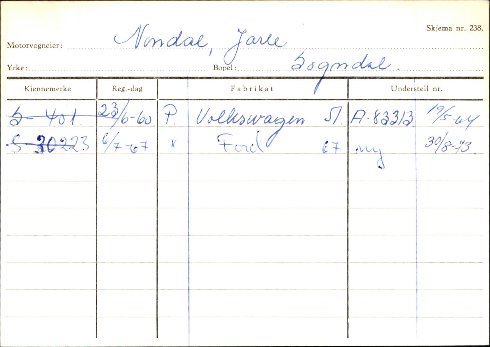 Statens vegvesen, Sogn og Fjordane vegkontor, SAB/A-5301/4/F/L0124: Eigarregister Sogndal A-U, 1945-1975, p. 1842