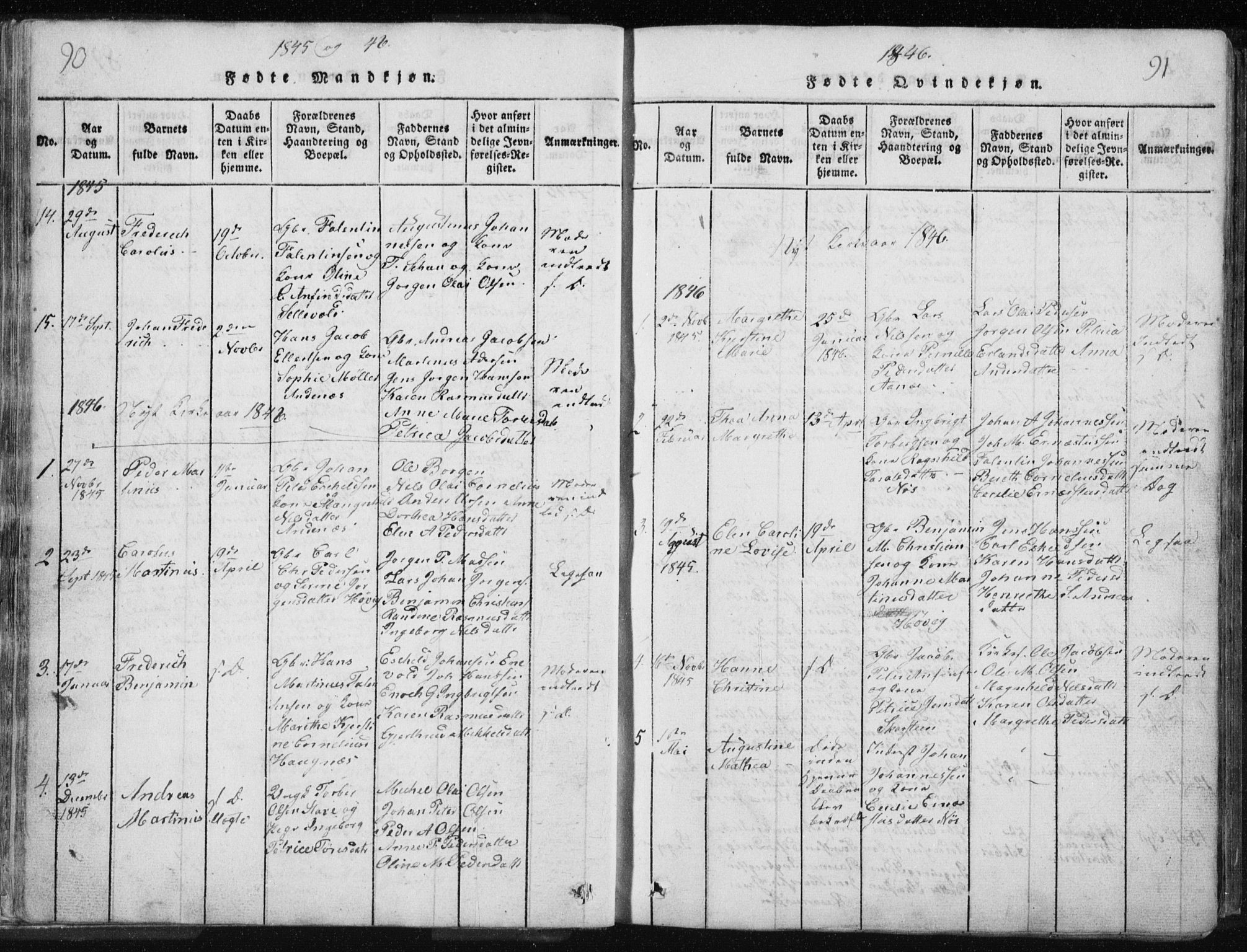 Ministerialprotokoller, klokkerbøker og fødselsregistre - Nordland, AV/SAT-A-1459/897/L1411: Parish register (copy) no. 897C01, 1820-1866, p. 90-91