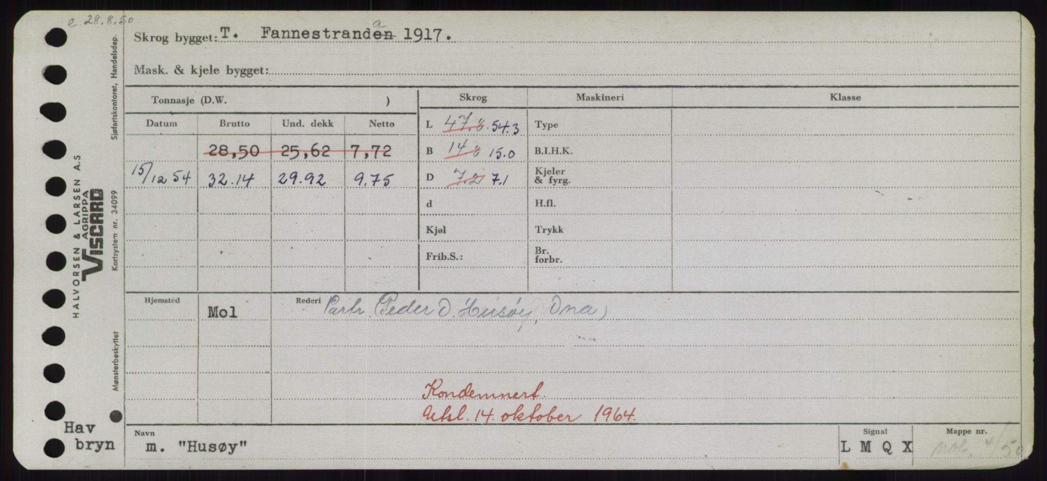 Sjøfartsdirektoratet med forløpere, Skipsmålingen, RA/S-1627/H/Hd/L0017: Fartøy, Holi-Hå, p. 181