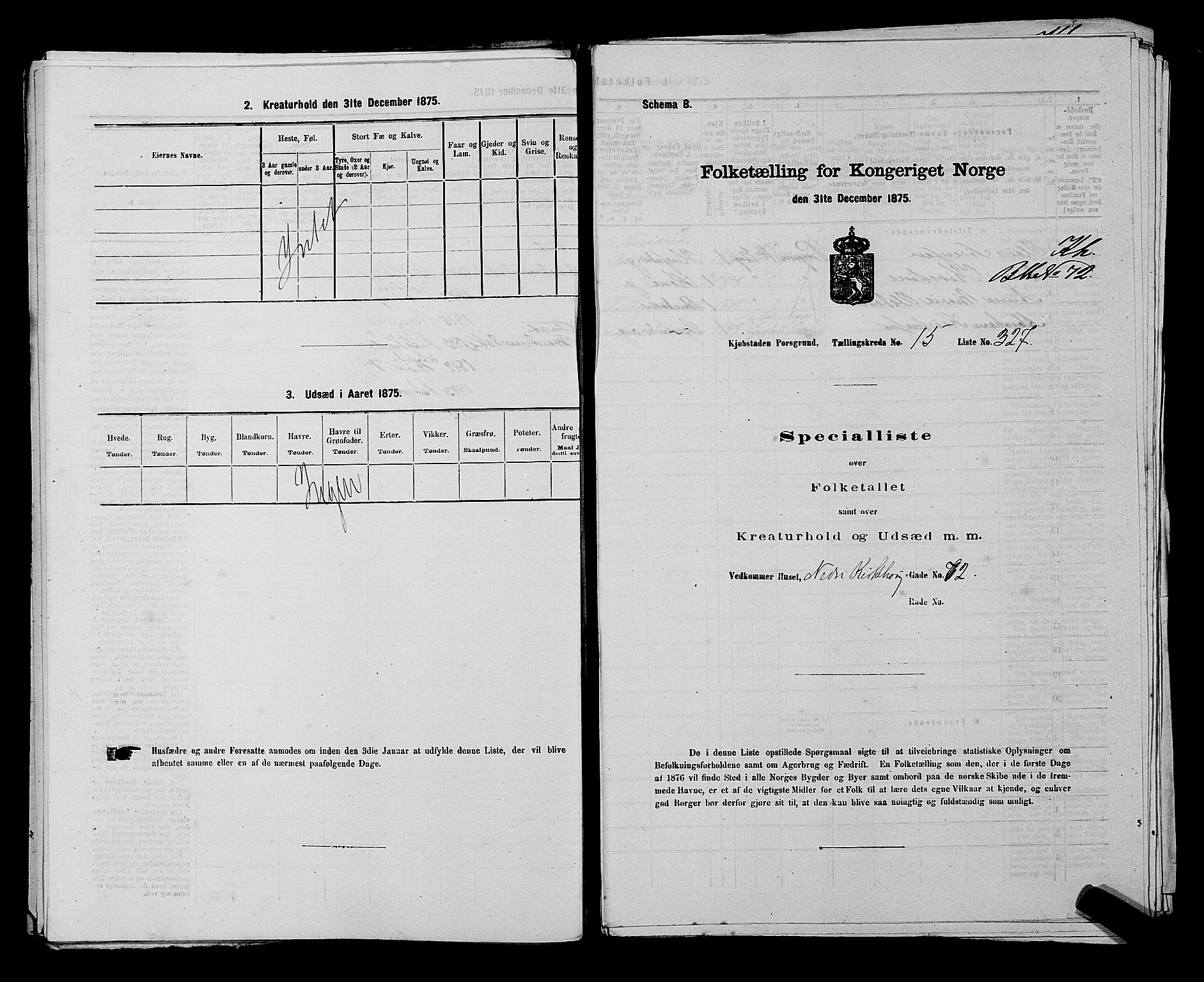 SAKO, 1875 census for 0805P Porsgrunn, 1875, p. 744