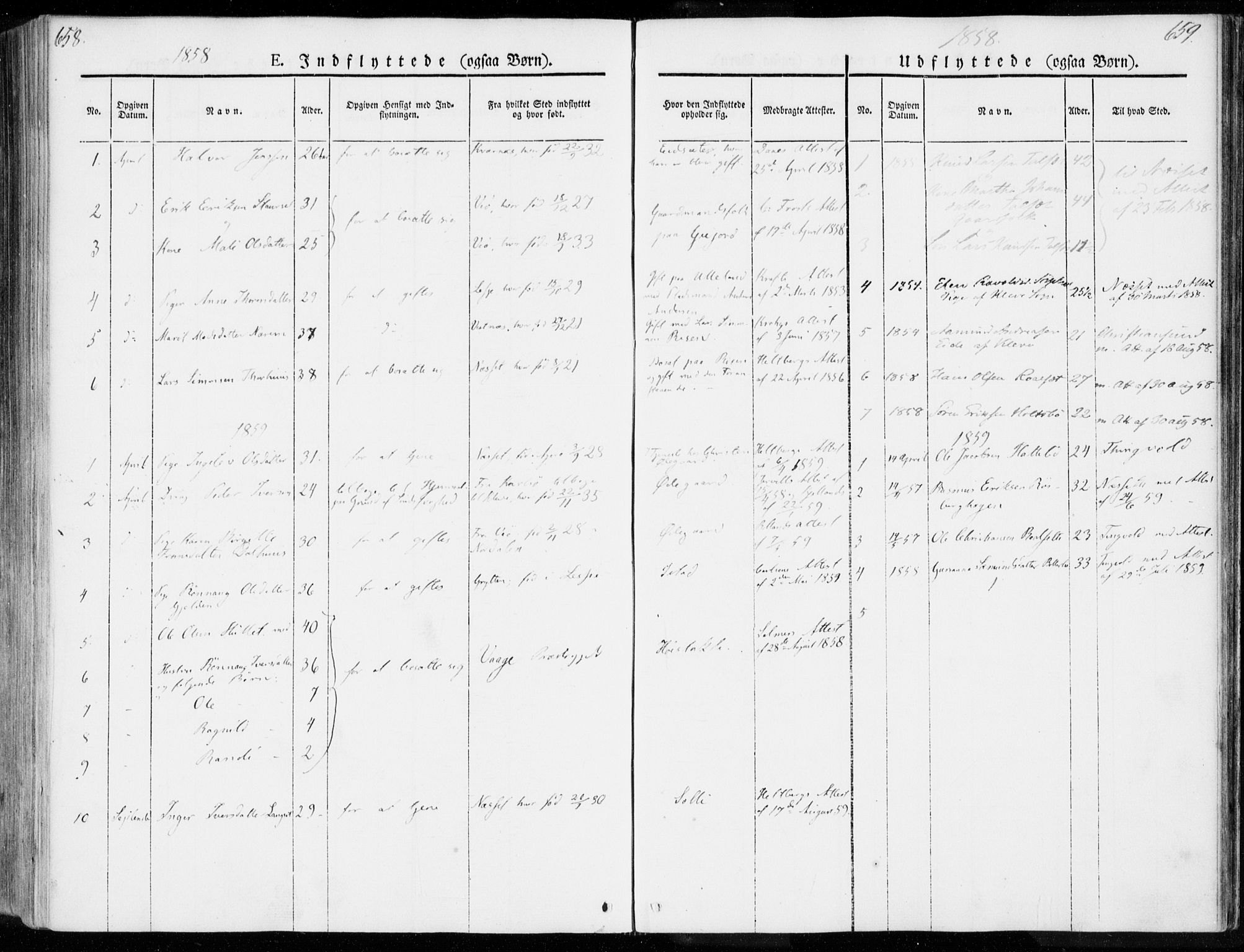 Ministerialprotokoller, klokkerbøker og fødselsregistre - Møre og Romsdal, SAT/A-1454/557/L0680: Parish register (official) no. 557A02, 1843-1869, p. 658-659