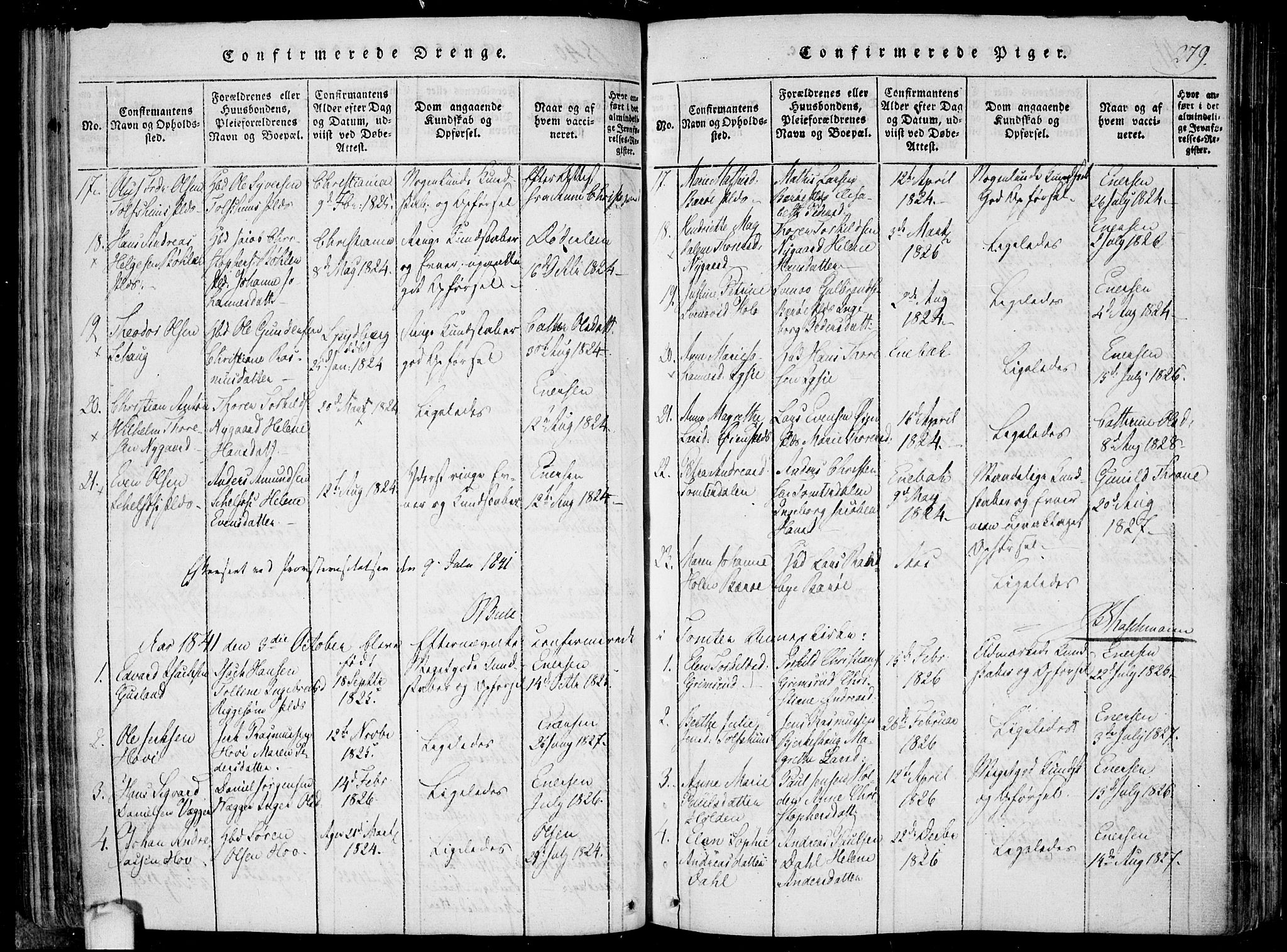 Hobøl prestekontor Kirkebøker, AV/SAO-A-2002/F/Fa/L0002: Parish register (official) no. I 2, 1814-1841, p. 279