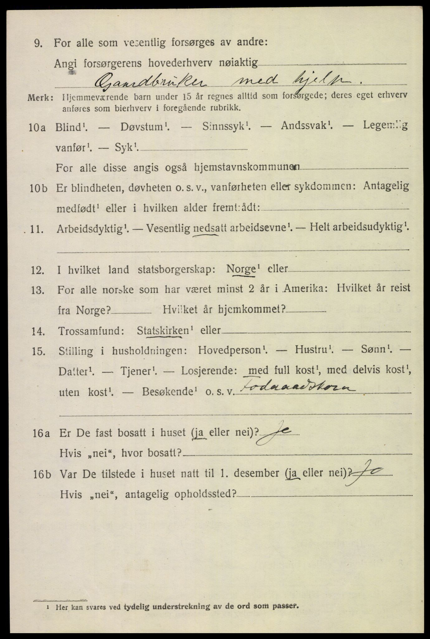 SAH, 1920 census for Tolga, 1920, p. 4902