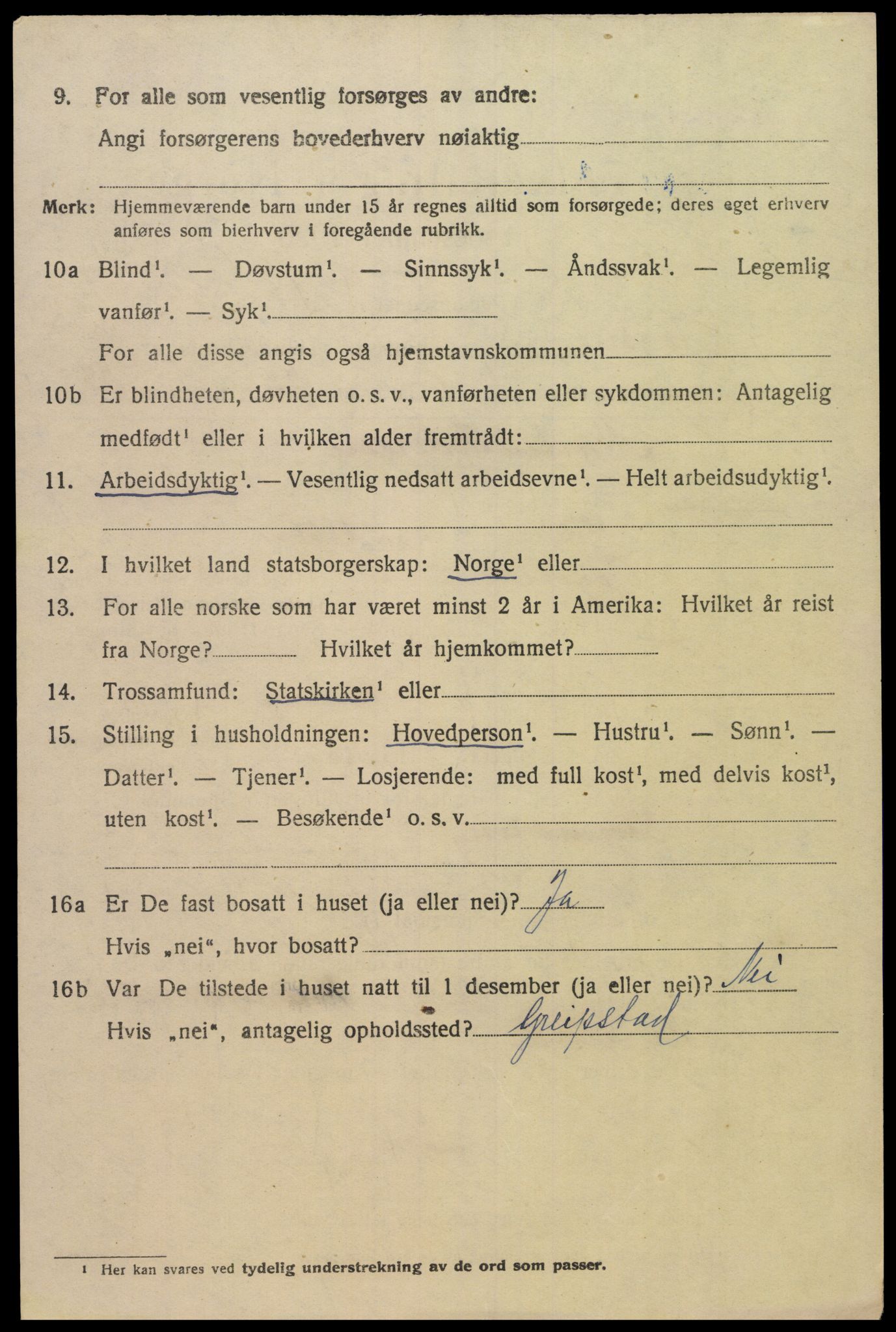 SAK, 1920 census for Søgne, 1920, p. 2780