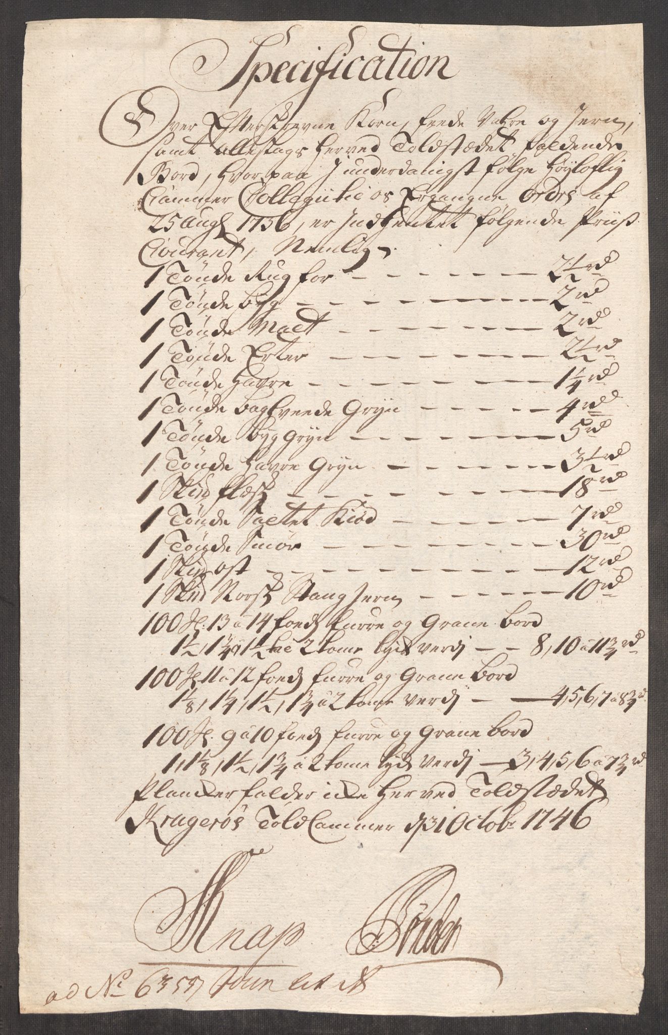 Rentekammeret inntil 1814, Realistisk ordnet avdeling, AV/RA-EA-4070/Oe/L0003: [Ø1]: Priskuranter, 1745-1748, p. 378