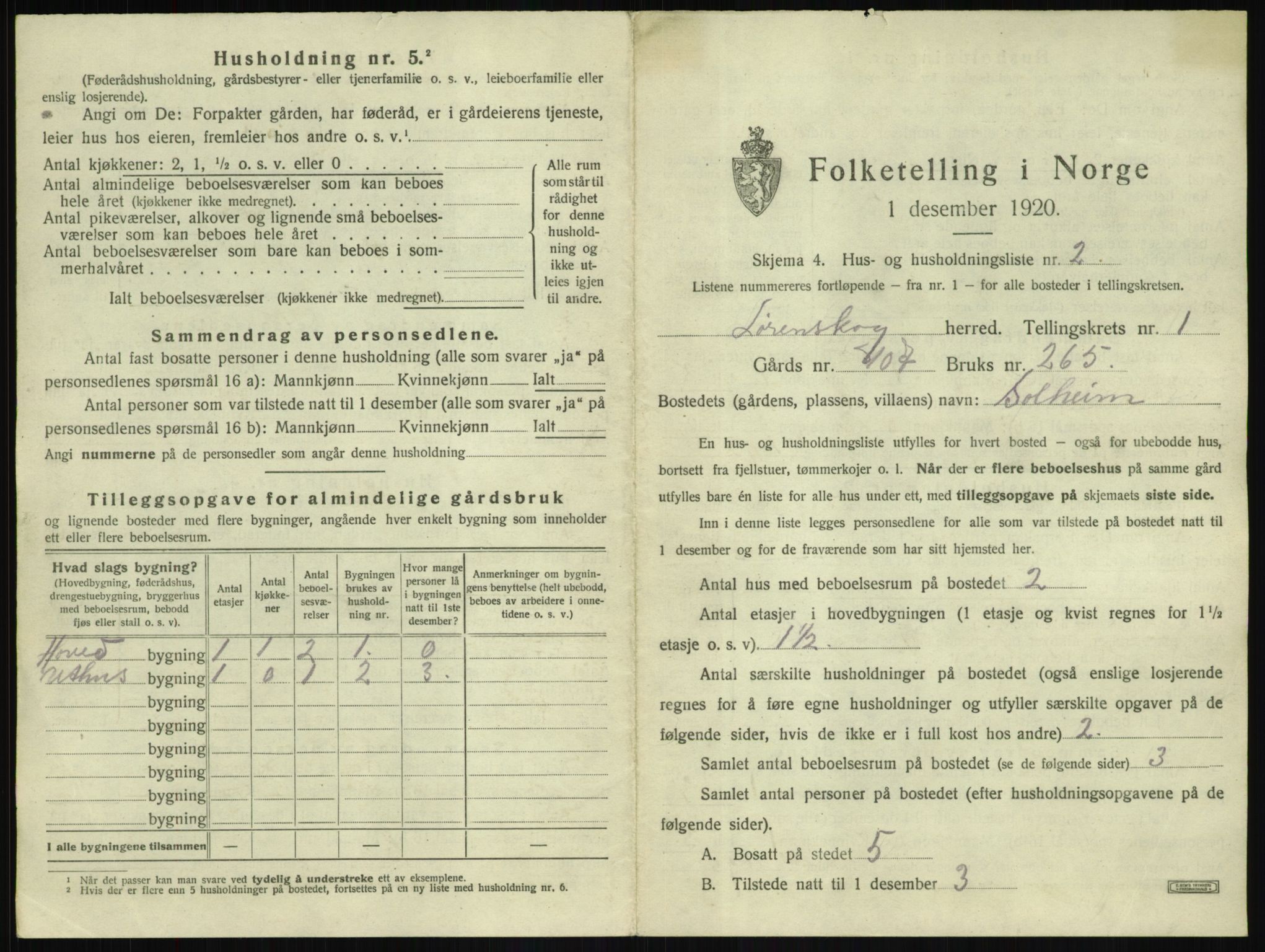 SAO, 1920 census for Lørenskog, 1920, p. 36