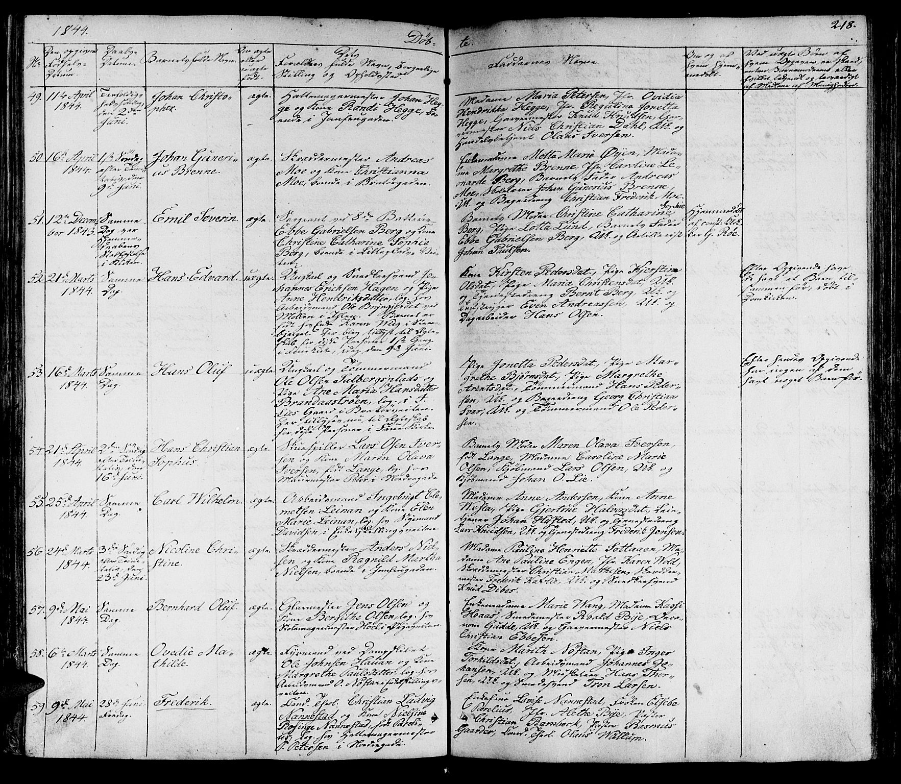 Ministerialprotokoller, klokkerbøker og fødselsregistre - Sør-Trøndelag, SAT/A-1456/602/L0136: Parish register (copy) no. 602C04, 1833-1845, p. 218
