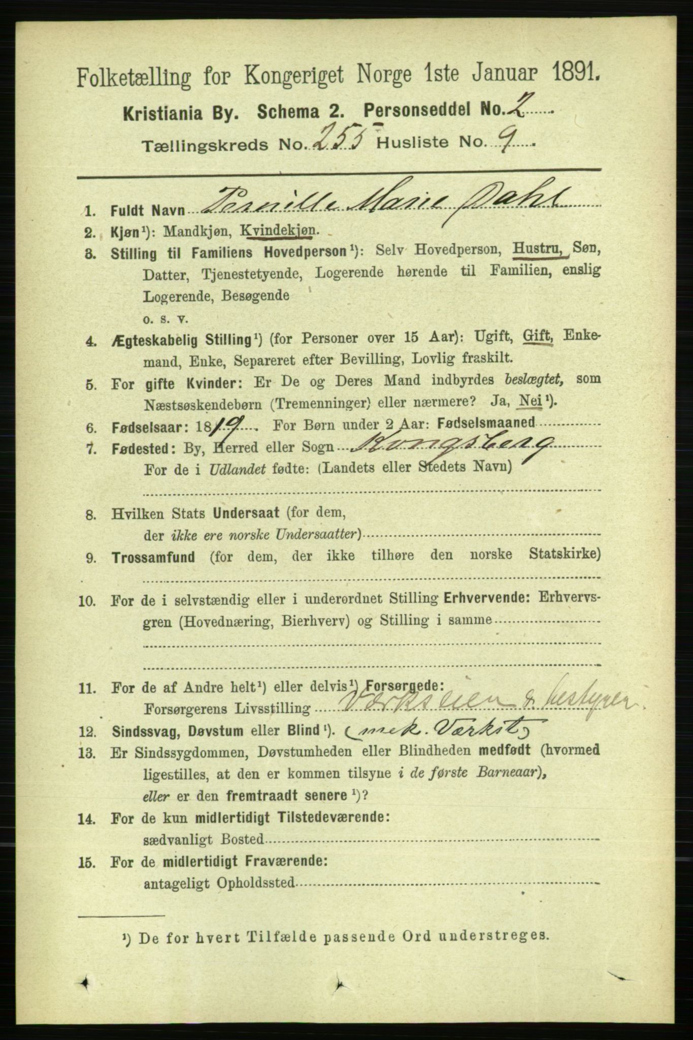 RA, 1891 census for 0301 Kristiania, 1891, p. 155144