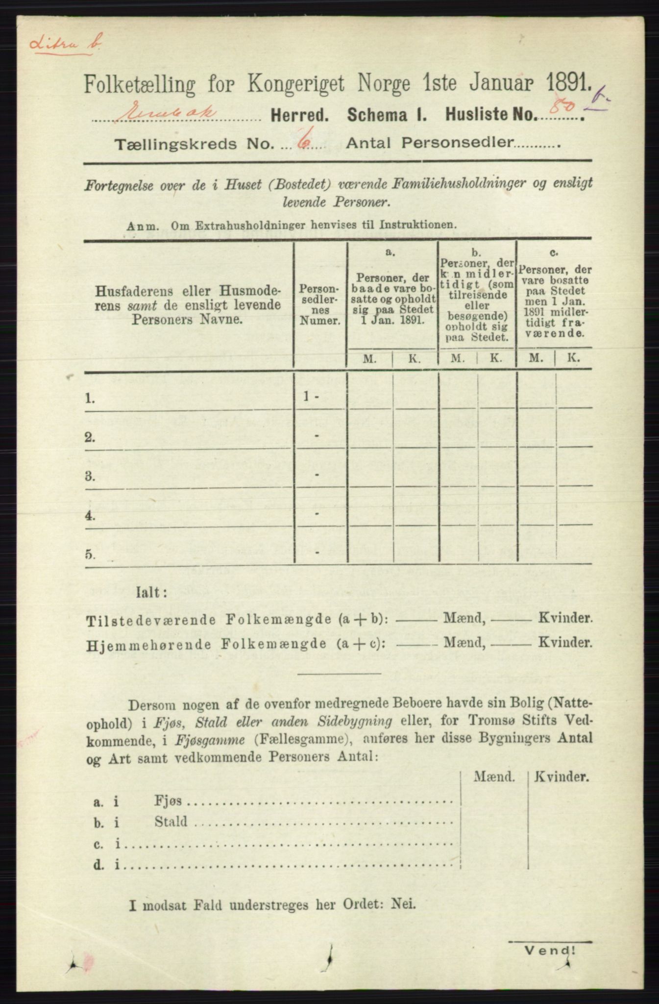 RA, 1891 census for 0229 Enebakk, 1891, p. 2875