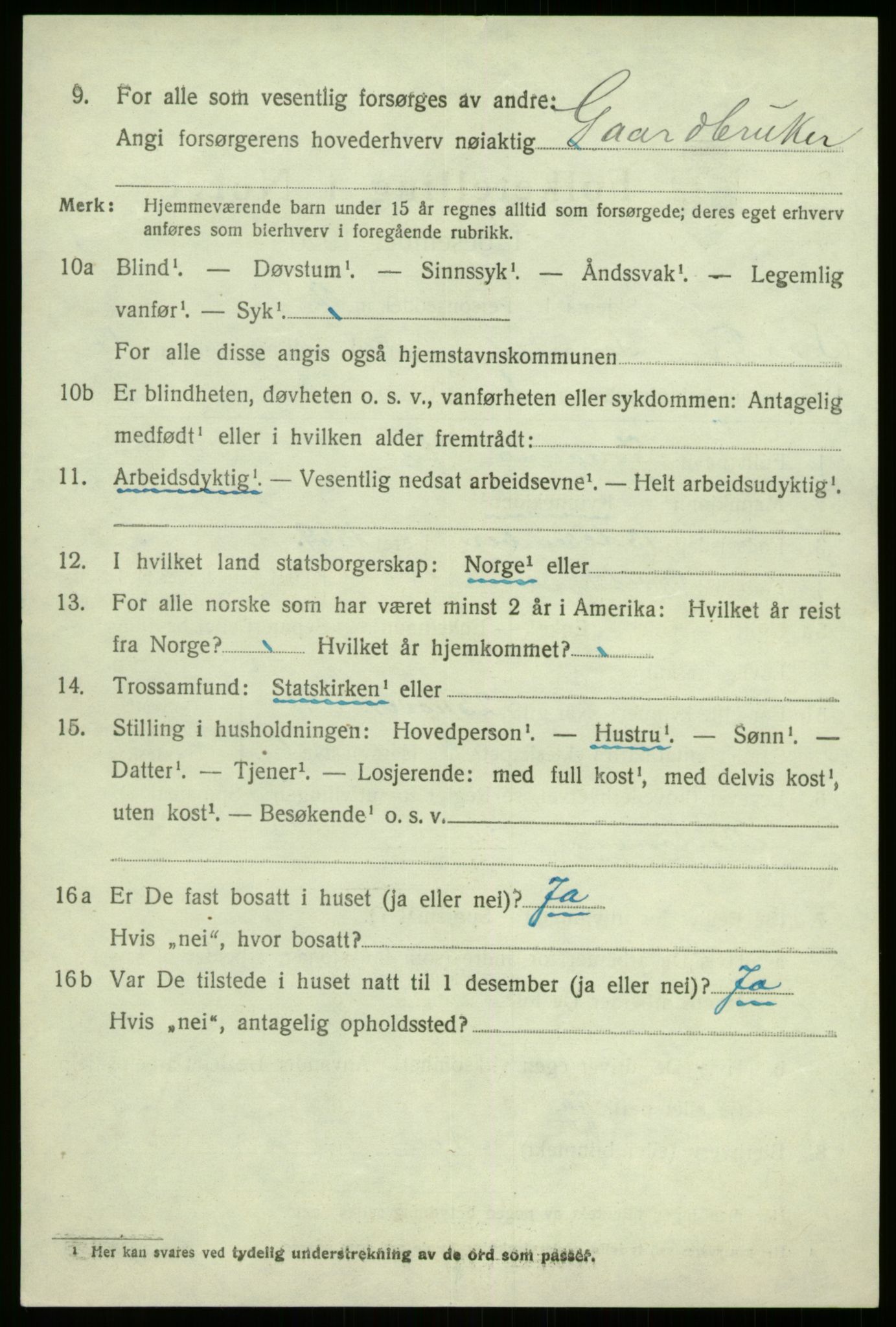 SAB, 1920 census for Sogndal, 1920, p. 6278