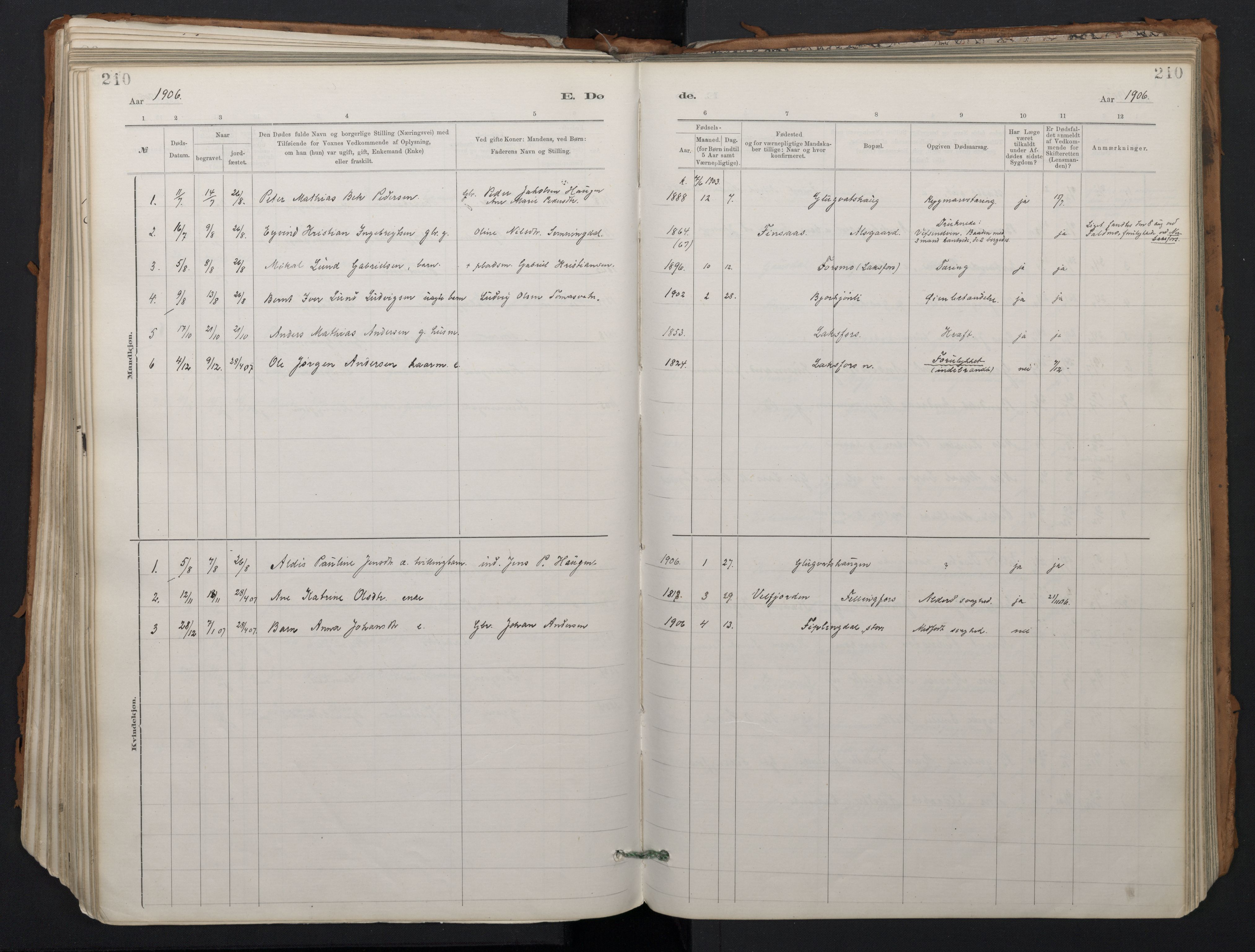 Ministerialprotokoller, klokkerbøker og fødselsregistre - Nordland, SAT/A-1459/824/L0338: Parish register (official) no. 824A01, 1880-1915, p. 210