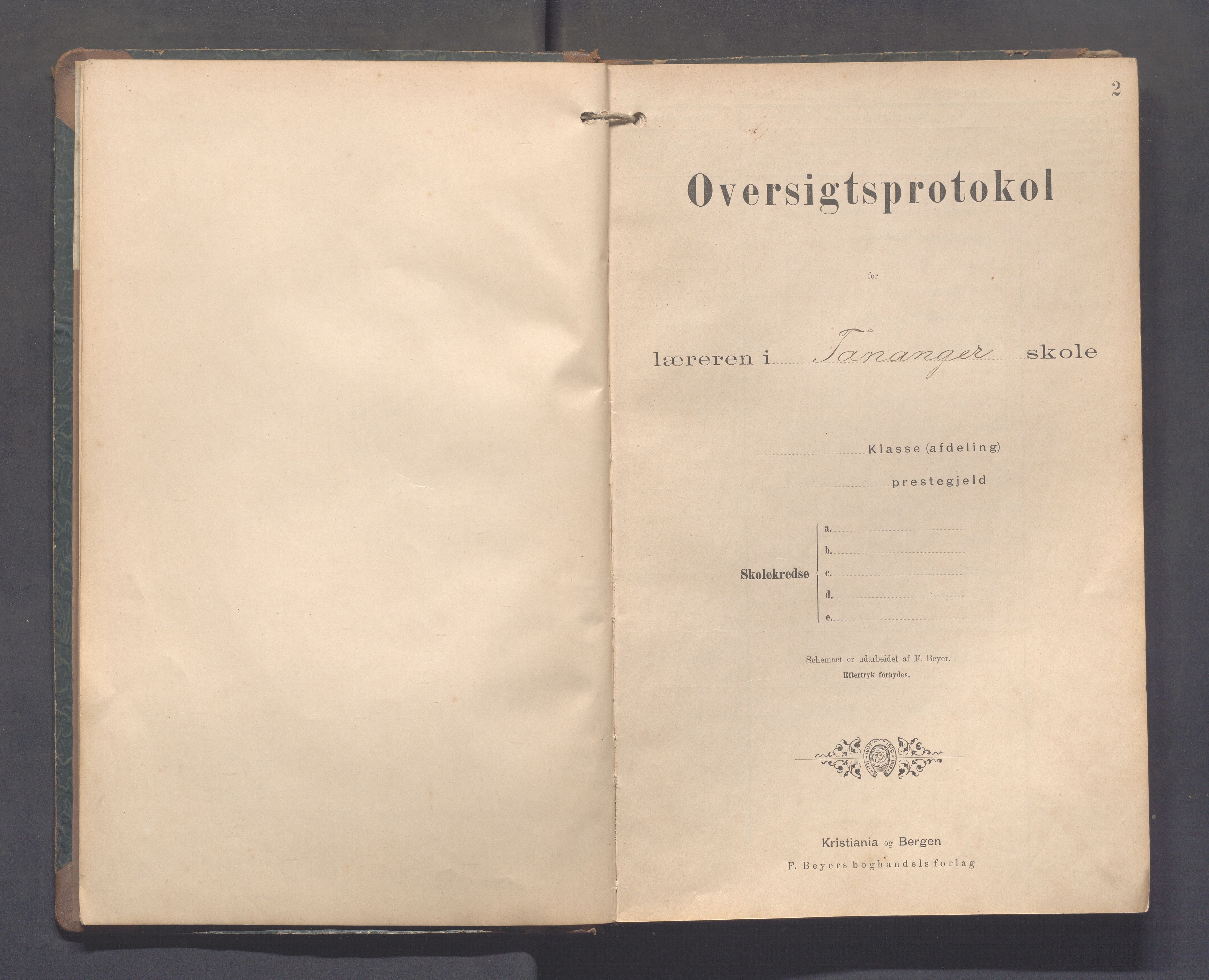 Håland kommune - Tananger skole, IKAR/K-102443/F/L0005: Skoleprotokoll, 1892-1915, p. 1b-2a