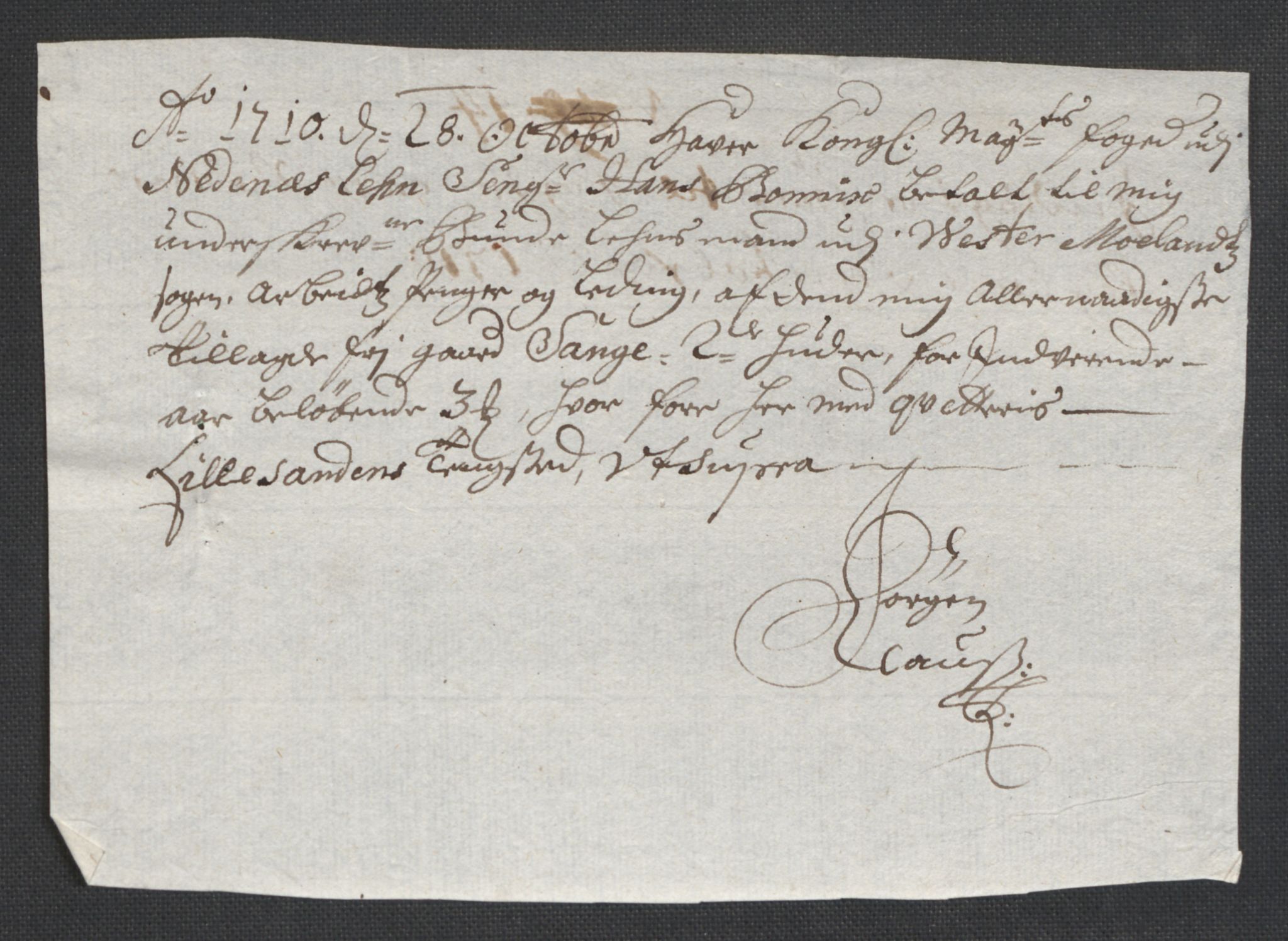 Rentekammeret inntil 1814, Reviderte regnskaper, Fogderegnskap, AV/RA-EA-4092/R39/L2319: Fogderegnskap Nedenes, 1710-1711, p. 67