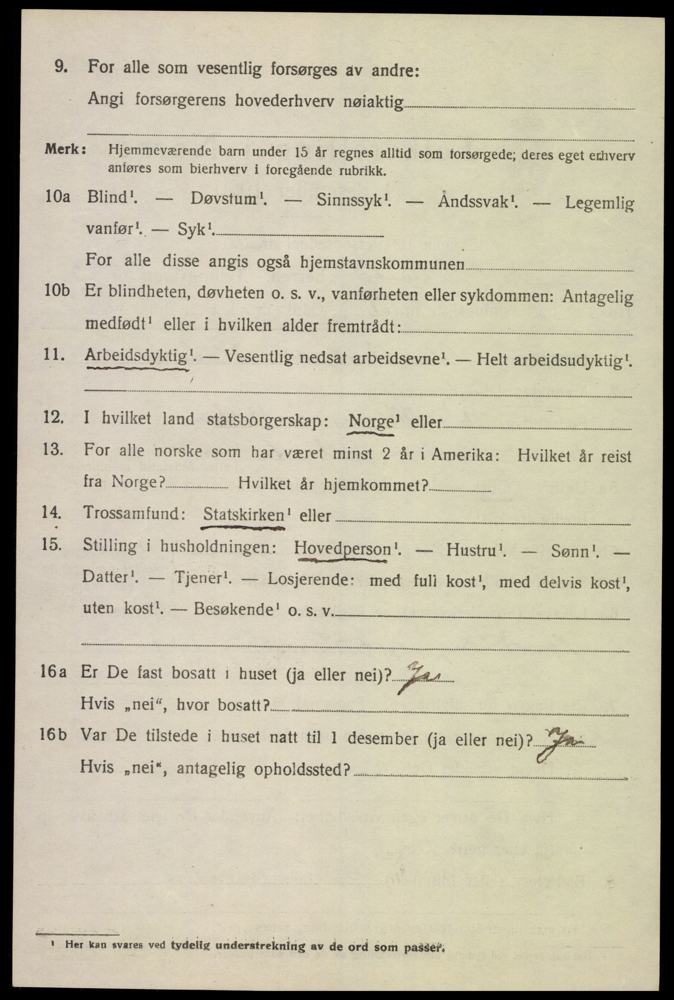 SAK, 1920 census for Austad, 1920, p. 1868