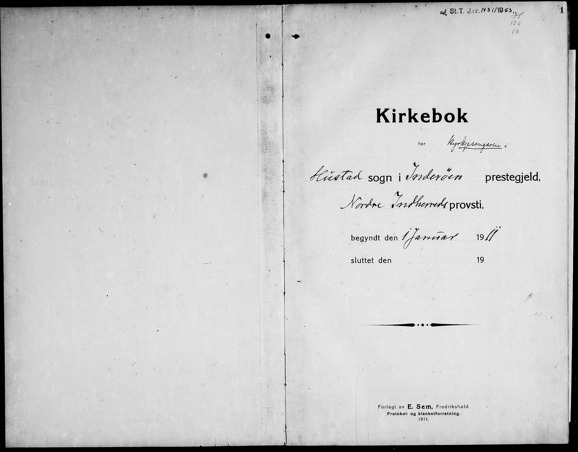 Ministerialprotokoller, klokkerbøker og fødselsregistre - Nord-Trøndelag, AV/SAT-A-1458/732/L0319: Parish register (copy) no. 732C03, 1911-1945, p. 1