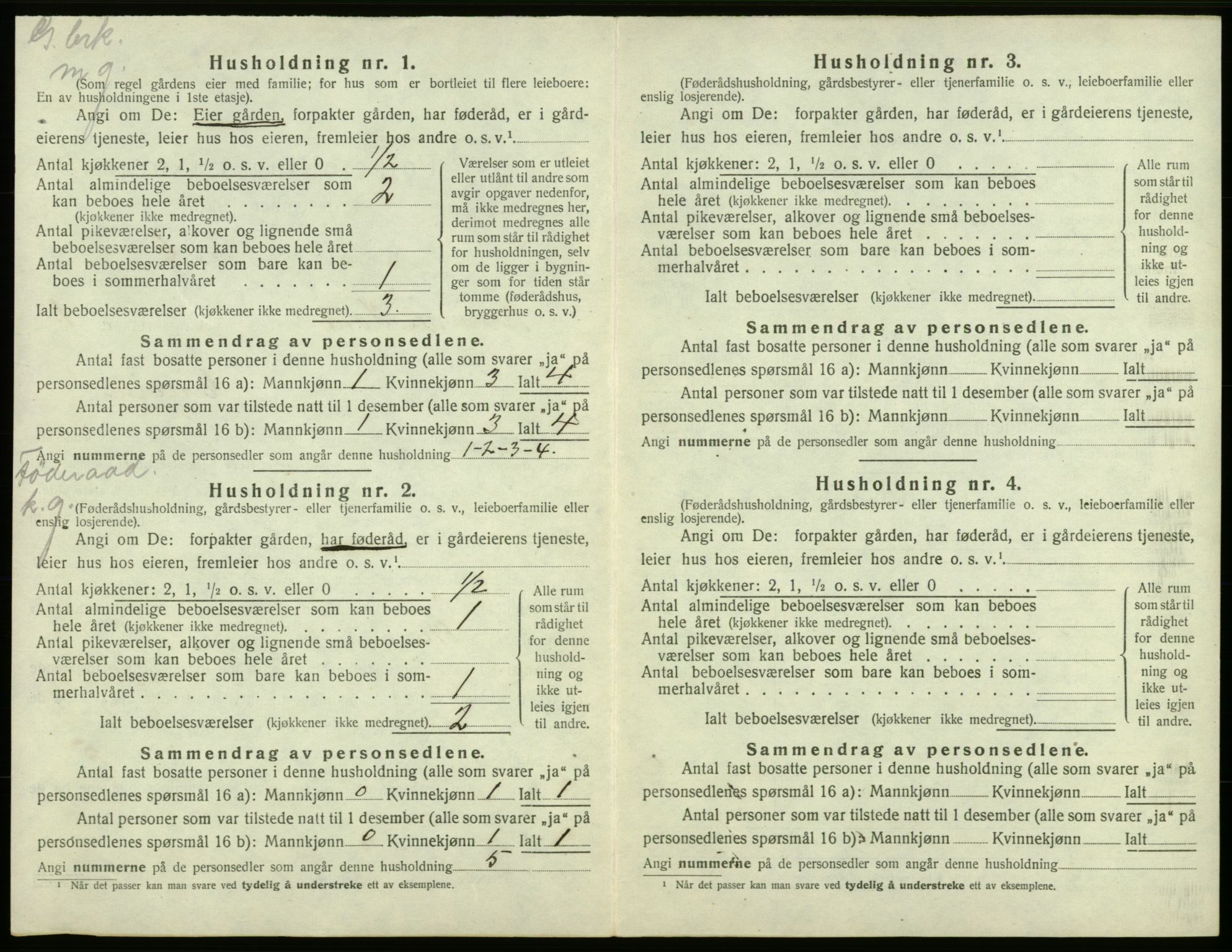 SAB, 1920 census for Bremnes, 1920, p. 54