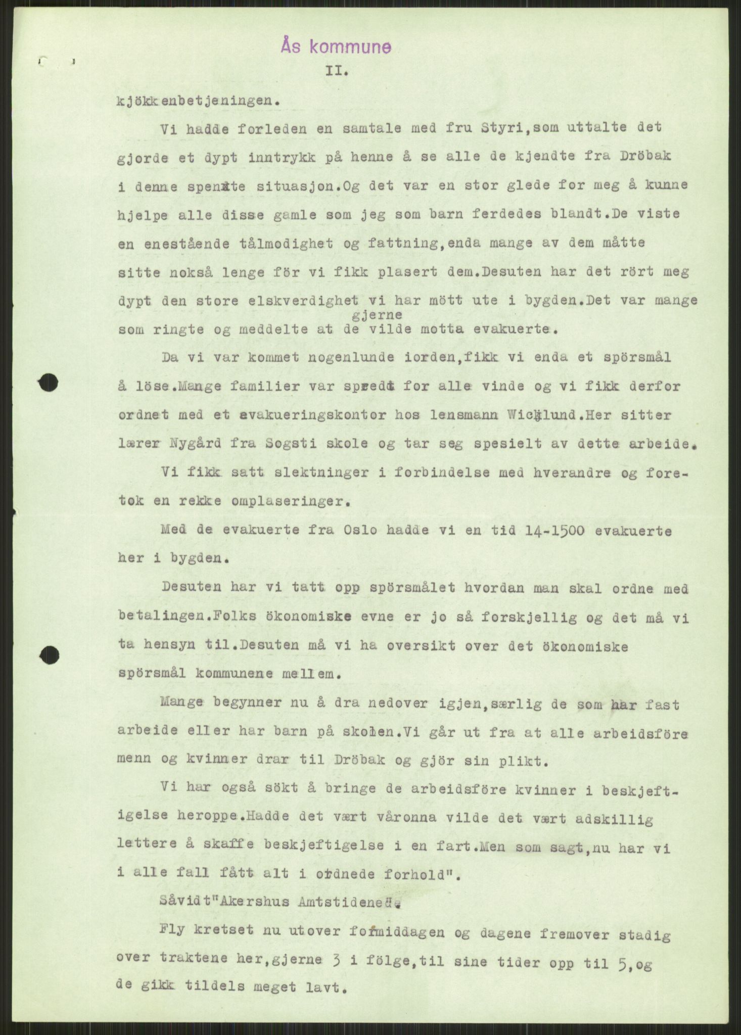 Forsvaret, Forsvarets krigshistoriske avdeling, AV/RA-RAFA-2017/Y/Ya/L0013: II-C-11-31 - Fylkesmenn.  Rapporter om krigsbegivenhetene 1940., 1940, p. 846