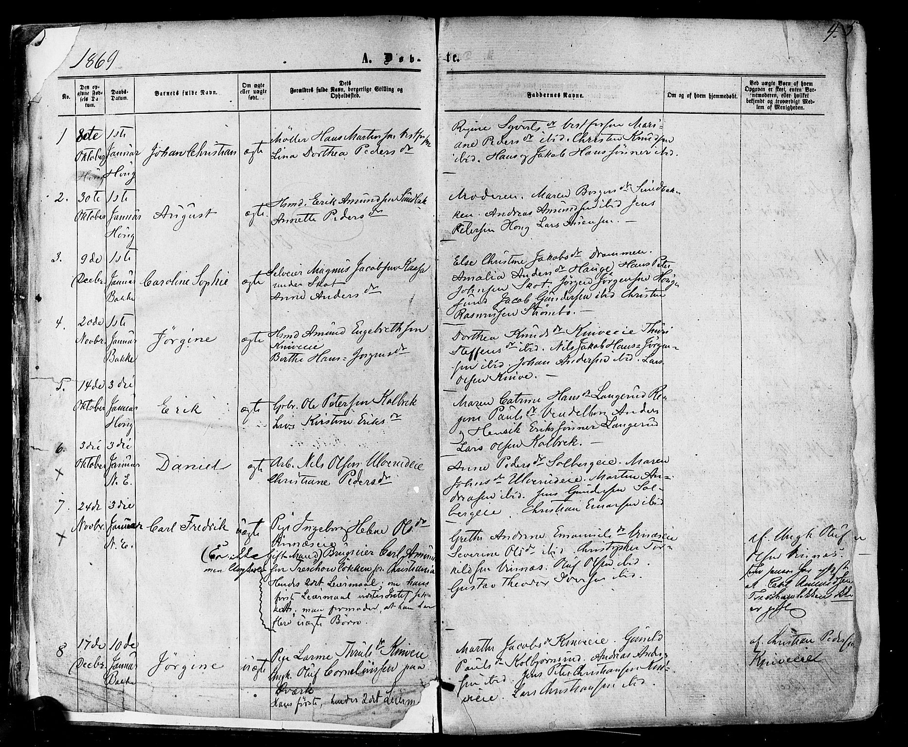 Eiker kirkebøker, AV/SAKO-A-4/F/Fa/L0017: Parish register (official) no. I 17, 1869-1877, p. 4