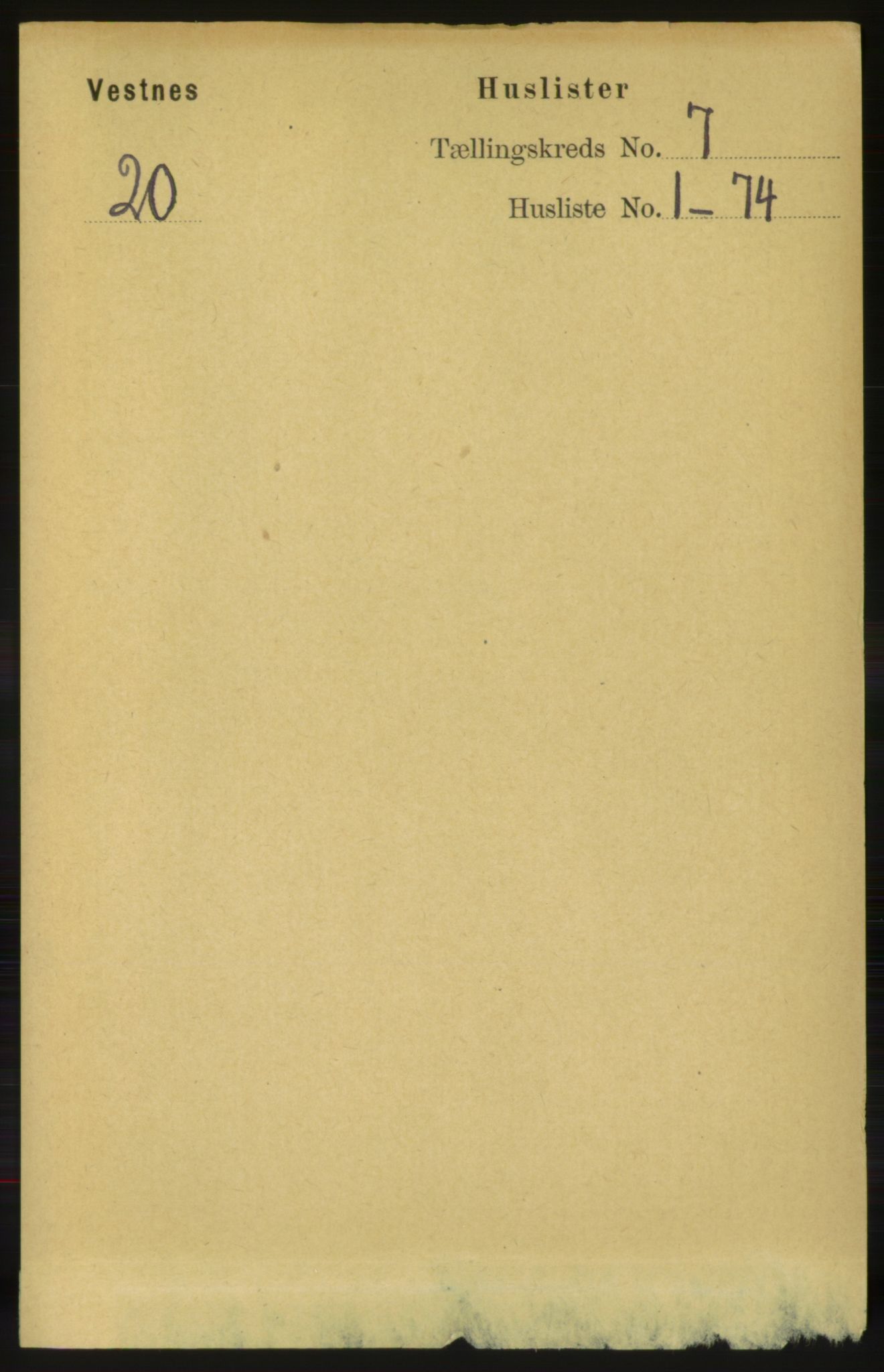 RA, 1891 census for 1535 Vestnes, 1891, p. 2616