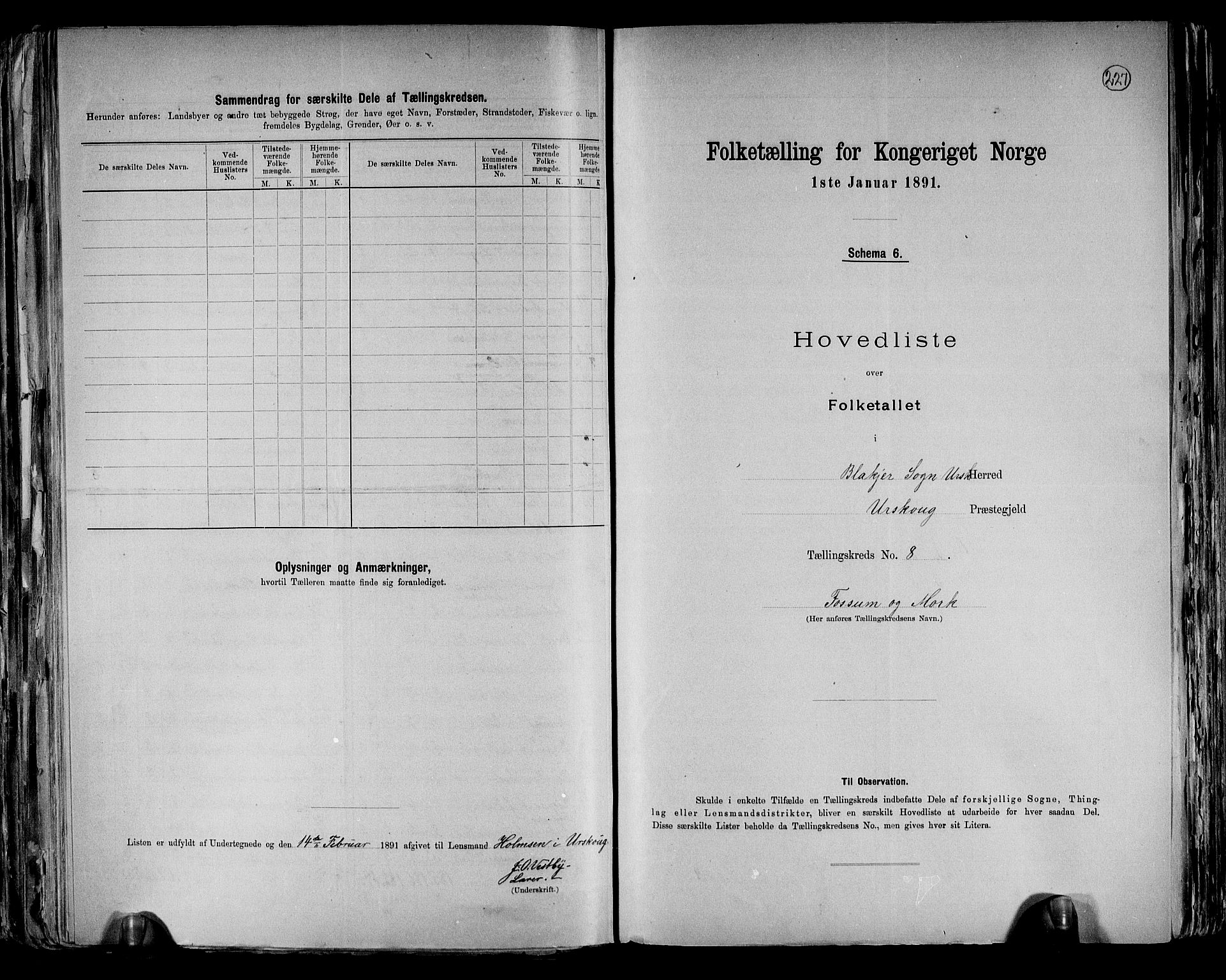 RA, 1891 census for 0224 Aurskog, 1891, p. 24