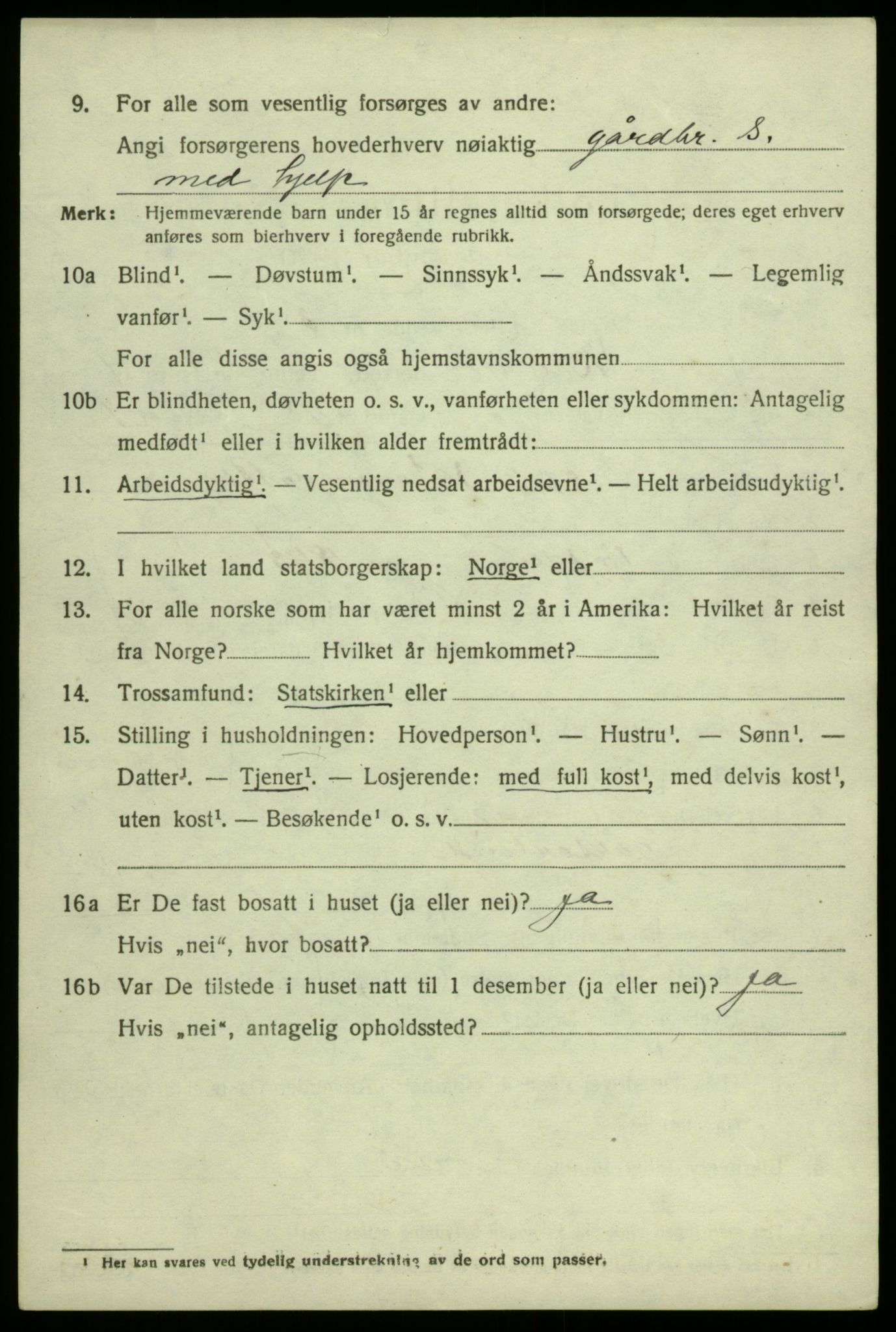 SAB, 1920 census for Bruvik, 1920, p. 1103