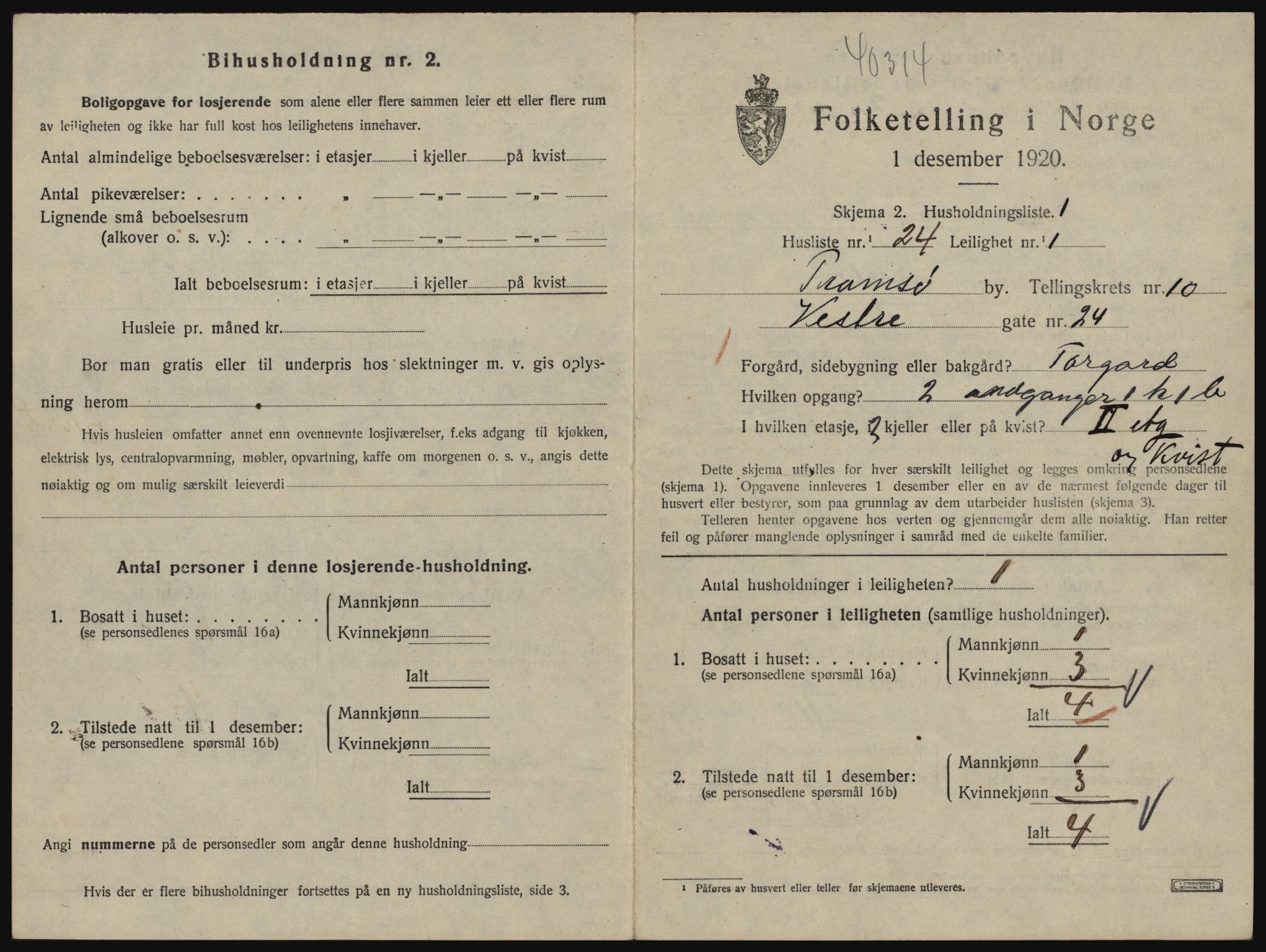 SATØ, 1920 census for Tromsø, 1920, p. 5271