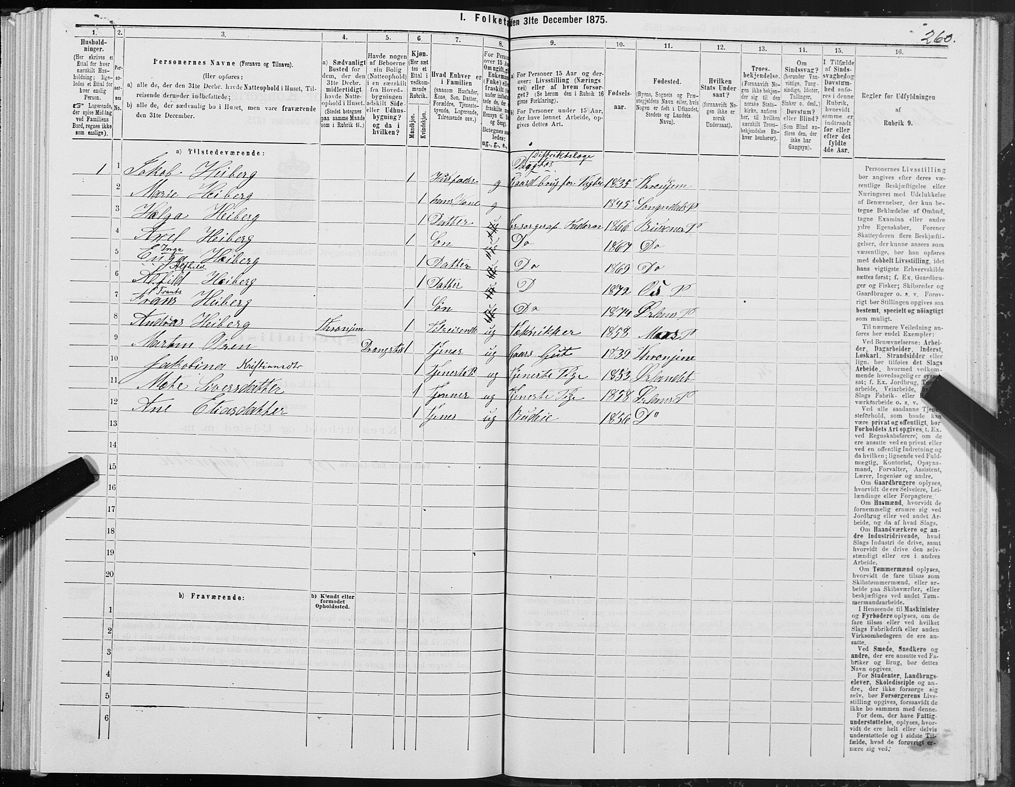SAT, 1875 census for 1621P Ørland, 1875, p. 6260